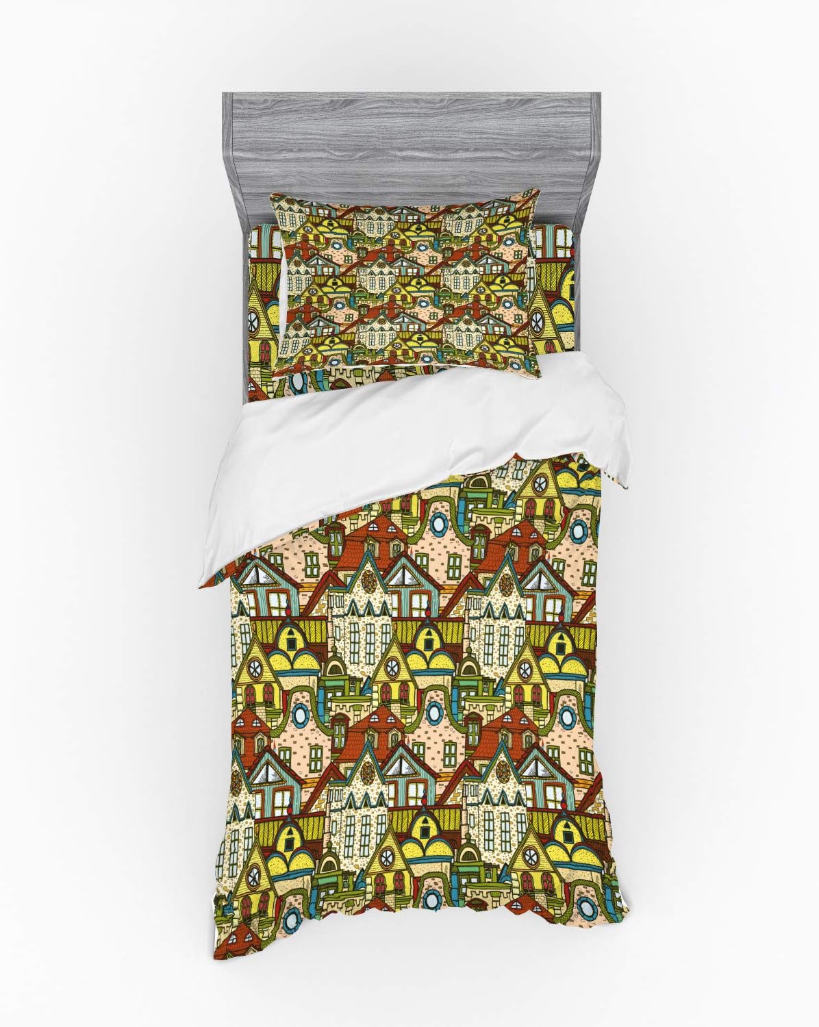 Ambesonne Retro Bedding Set 3 Piece Twin Size