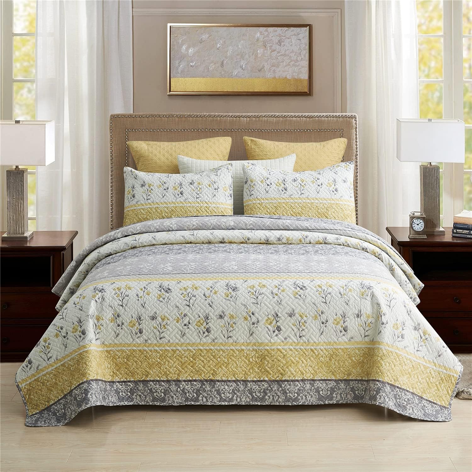 MERRY HOME Queen Quilt Set with 2 Pillow Shams