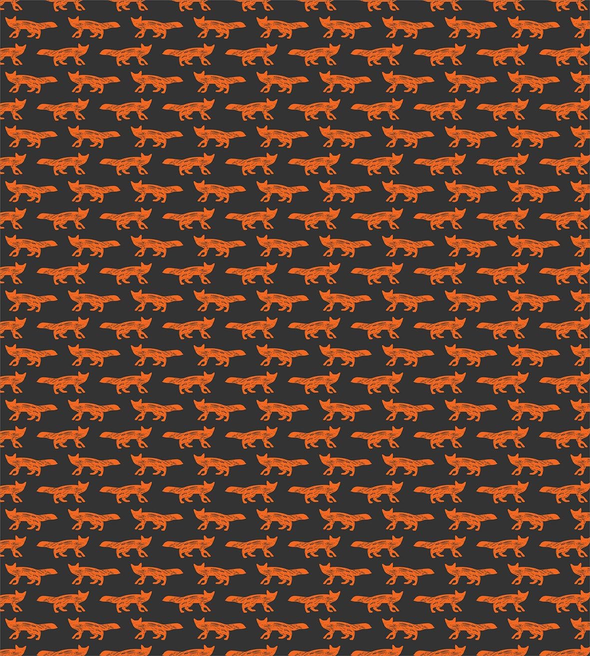 Ambesonne Fox Duvet Cover Set - Twin Size Orange Charcoal Grey 1