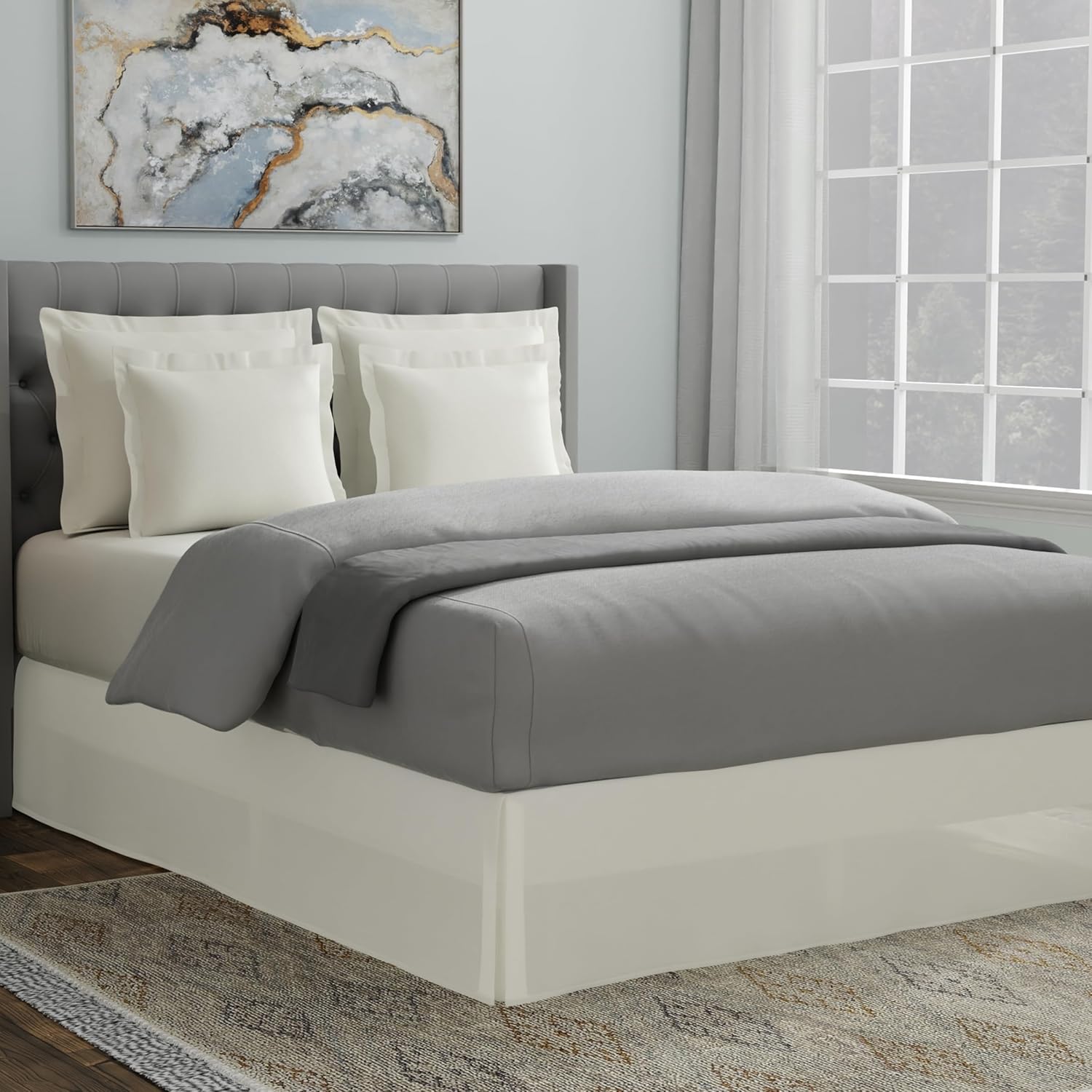 TODAYS HOME 14 Drop Bed Skirt Dust Ruffle Twin Ivory