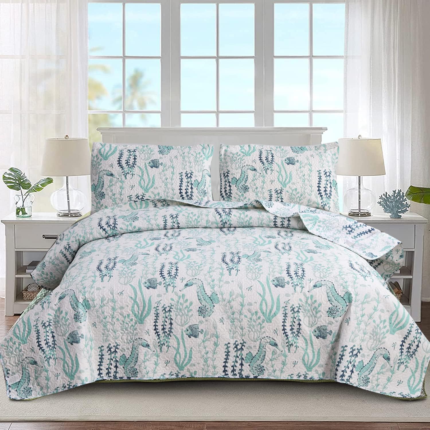 Jessy Home Queen Size Beach Bedspread Set