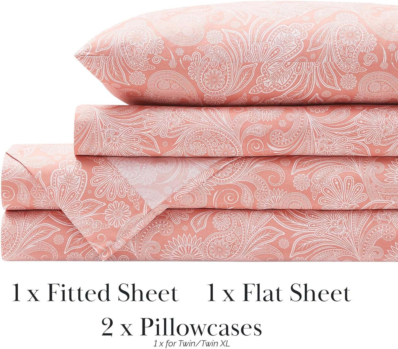 Southshore Fine Living Perfect Paisley 3-Piece Twin Sheet Set