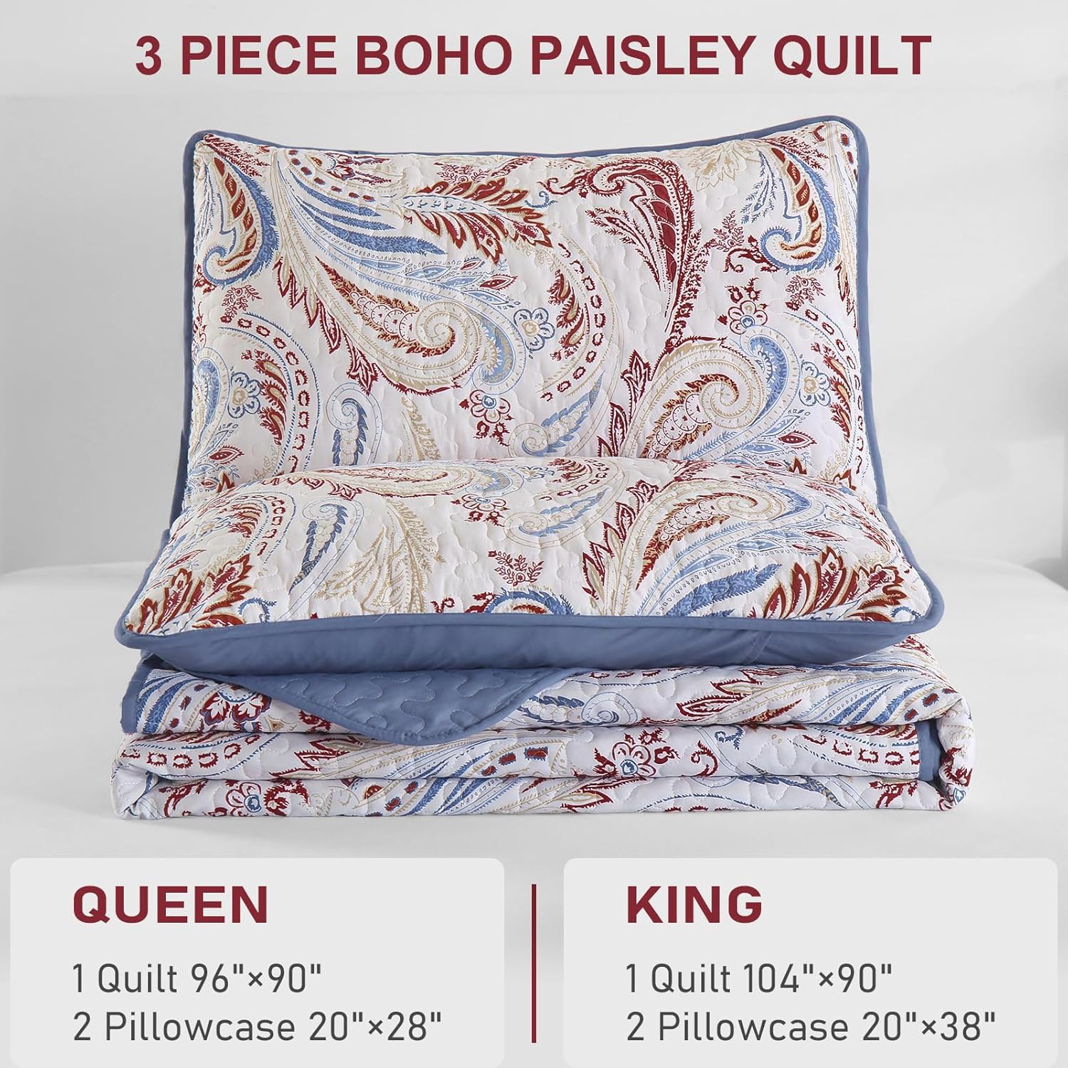 WONGS BEDDING Boho Quilt Set King Size