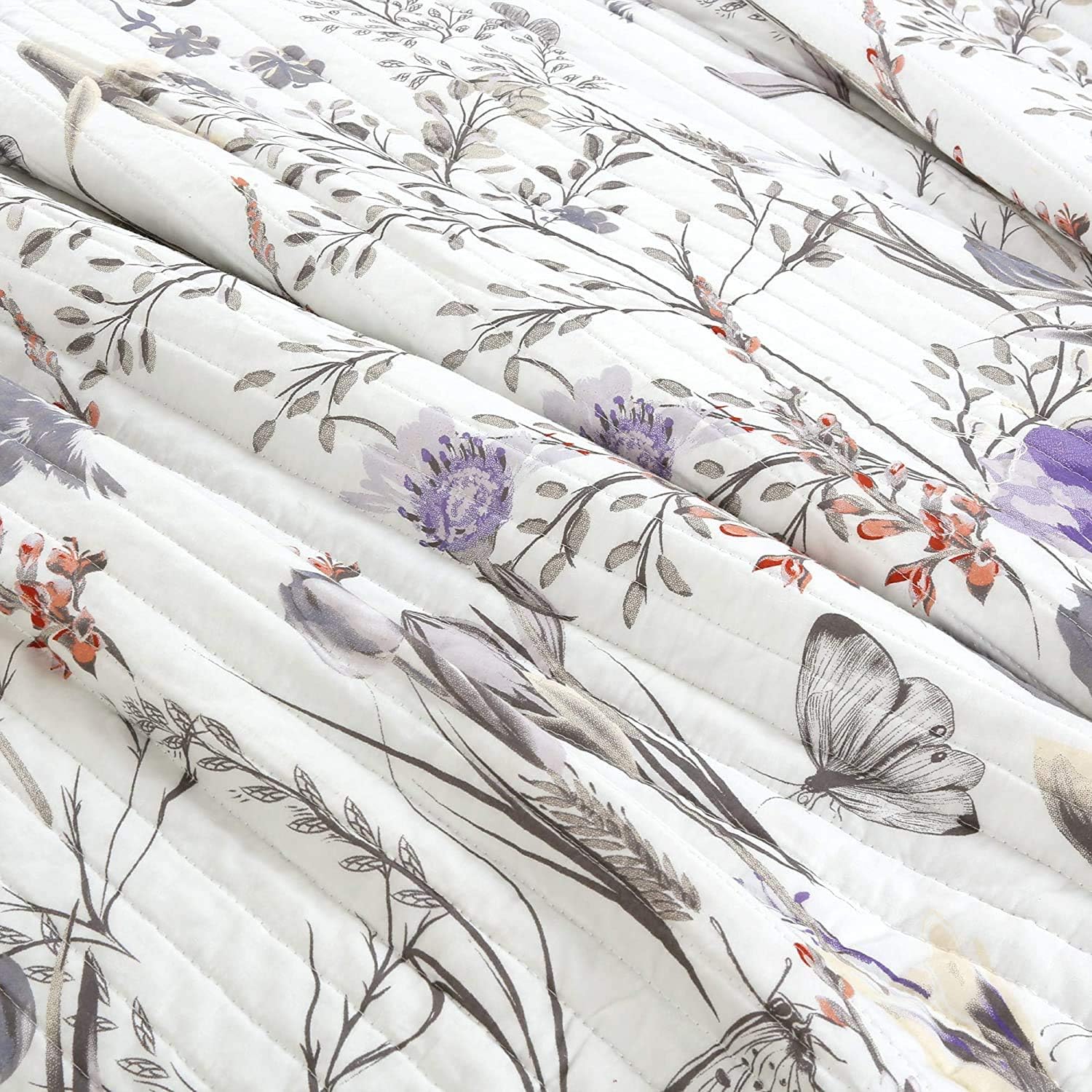 Lush Decor Adalia 3-Piece PurpleGray Quilt Set King