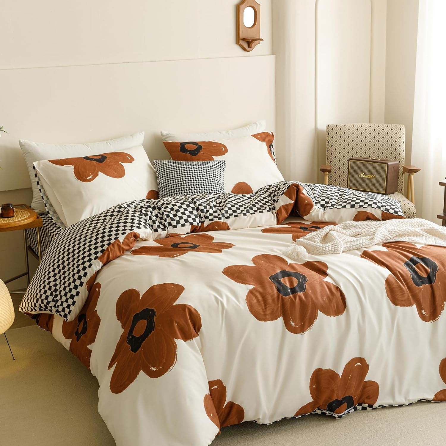 Cottonight Cal King Comforter Set with Sunflower and Pumpkin Design
