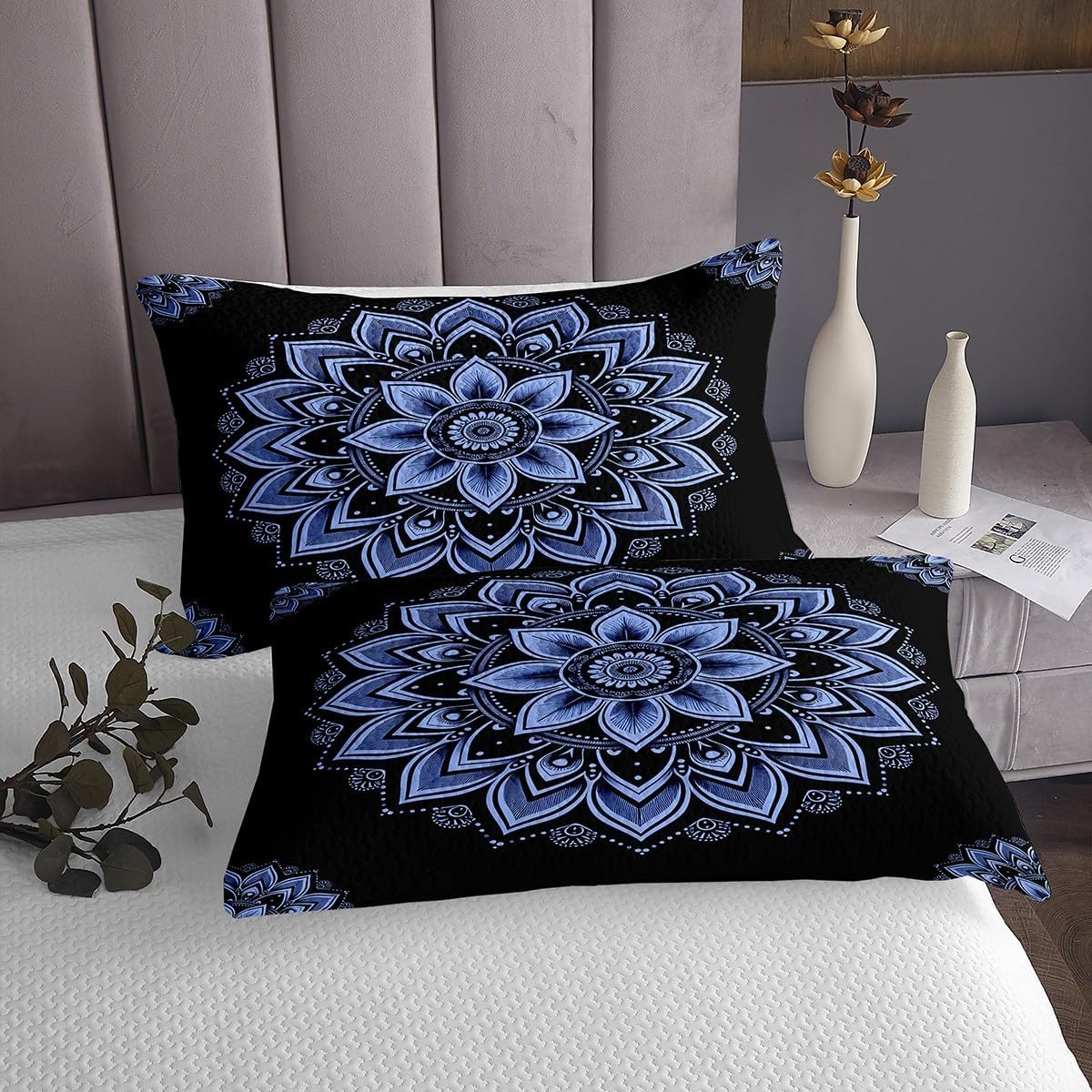 Erosebridal Mandala King Coverlet Set for Kids Adults