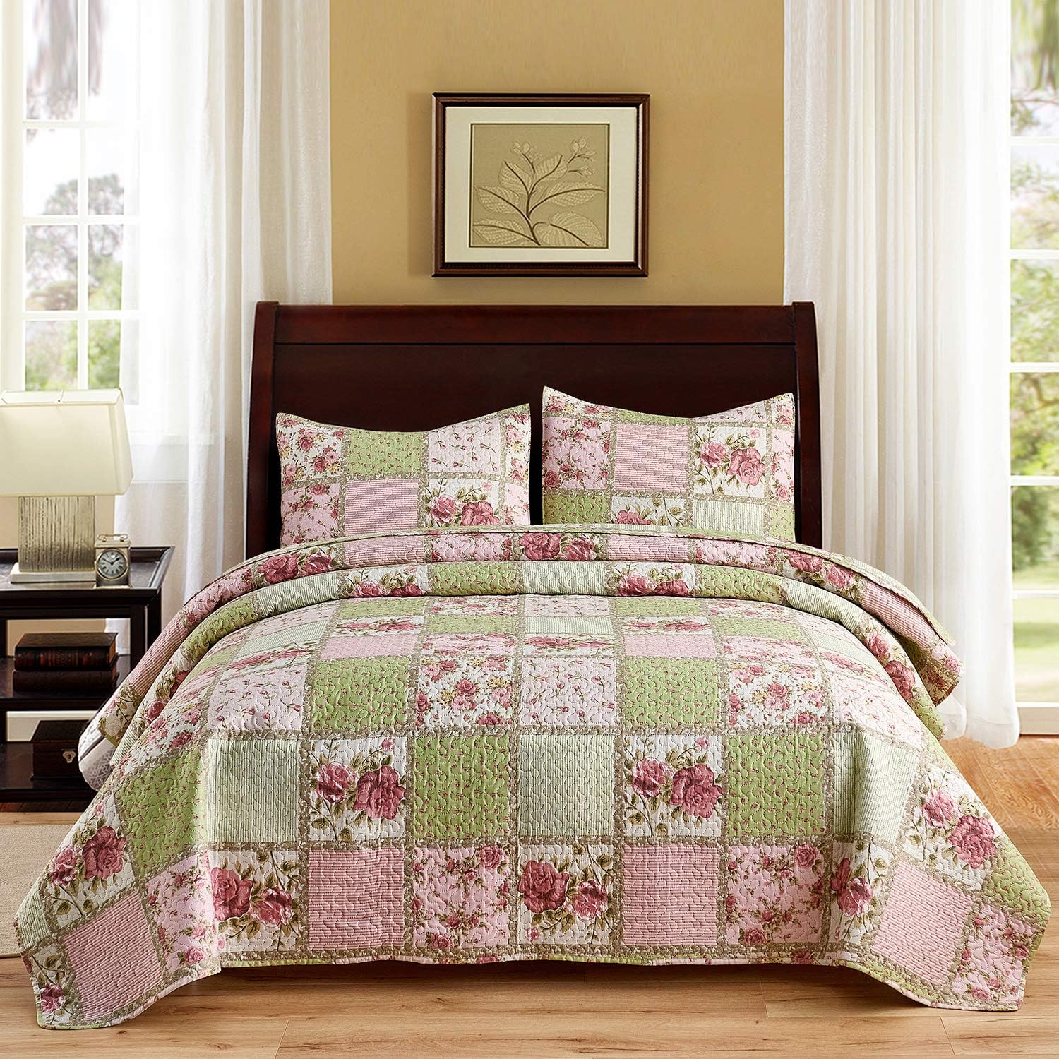 JML Quilt Set 3 Pieces Garden Pattern King Size
