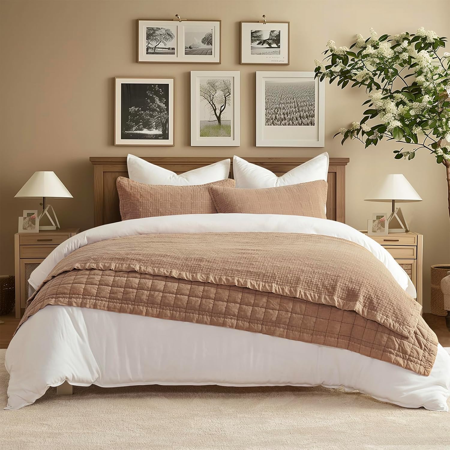 Evergracehome Stonewashed Cotton Quilt Set Full Queen