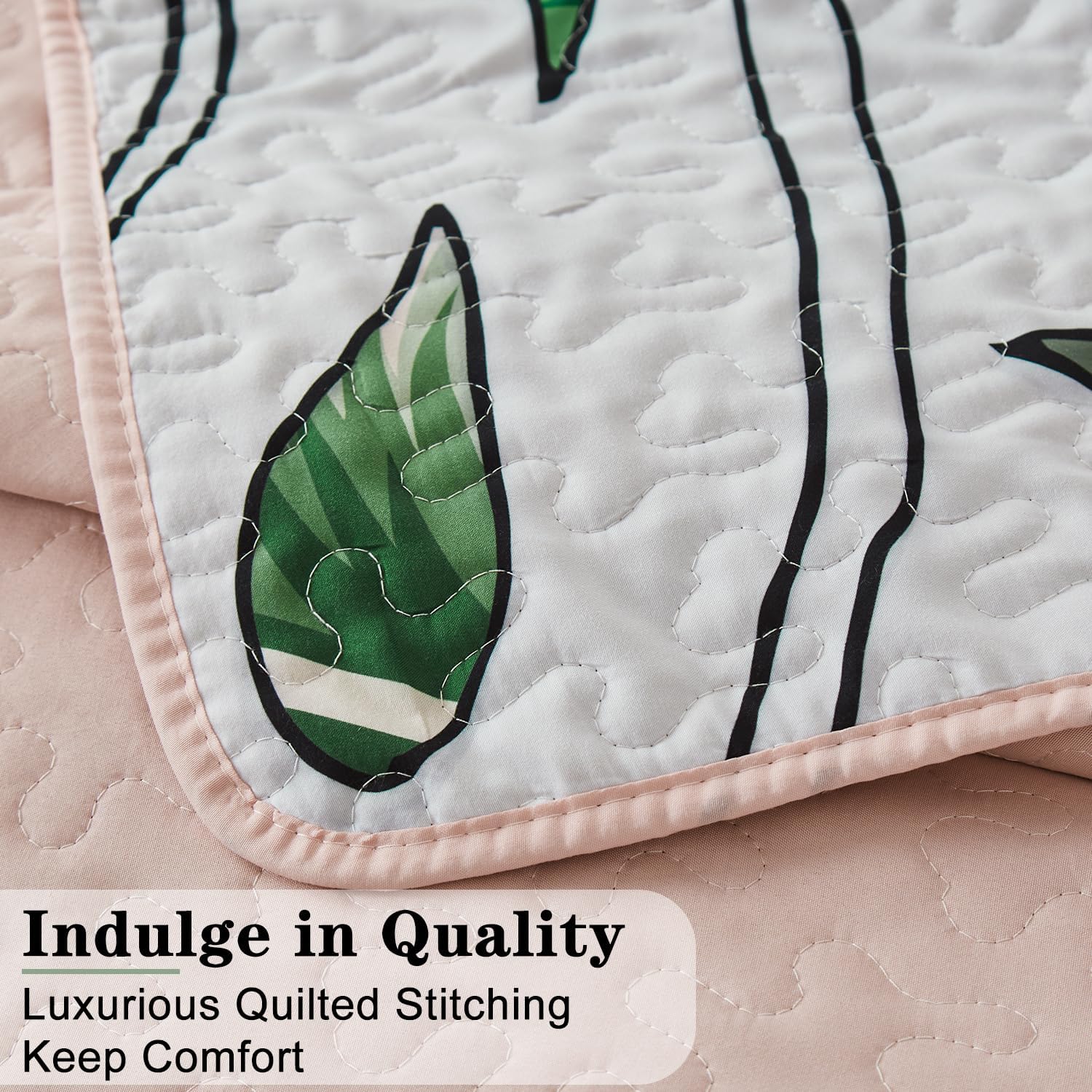 Yogeneg Queen Quilt Bedding Set With Floral Pattern