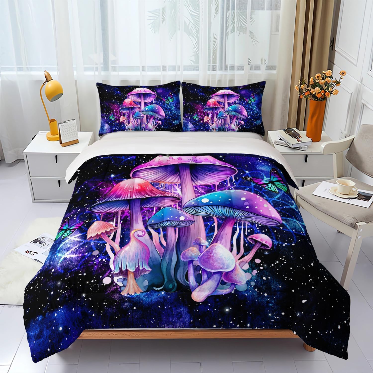 Fantasy Mushrooms Comforter Set King