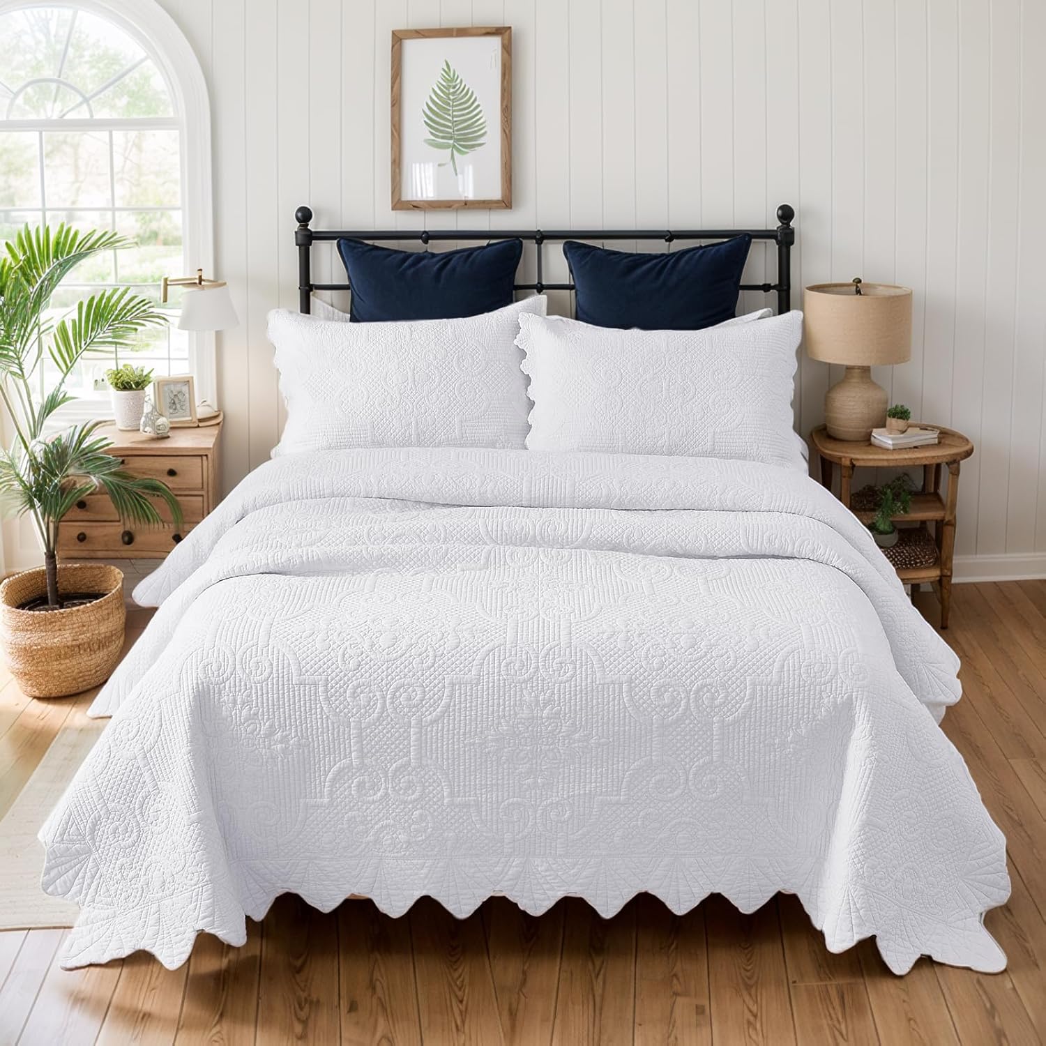 Brandream King Size Quilt Set 3-Piece Cotton Farmhouse