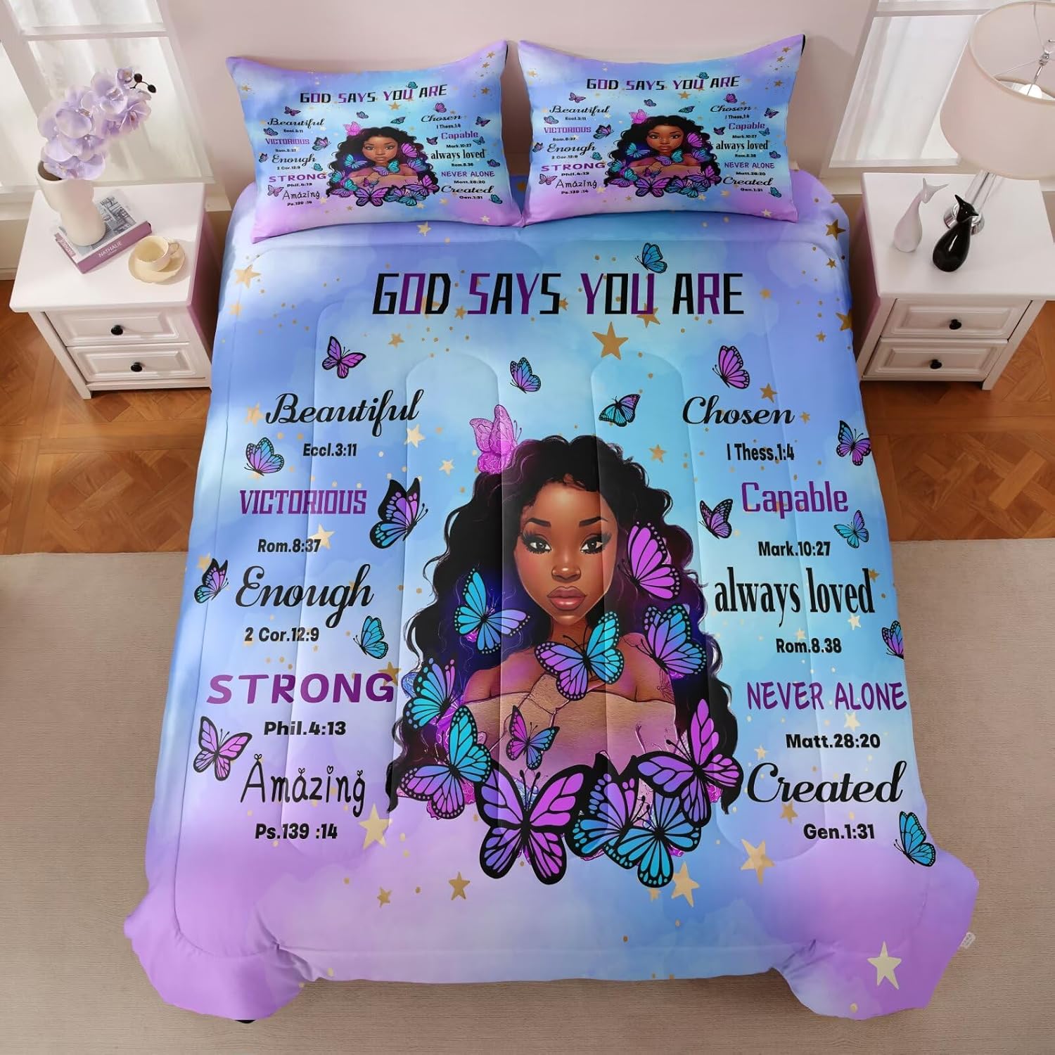 Black Girl Magic Comforter Set Twin Size 1