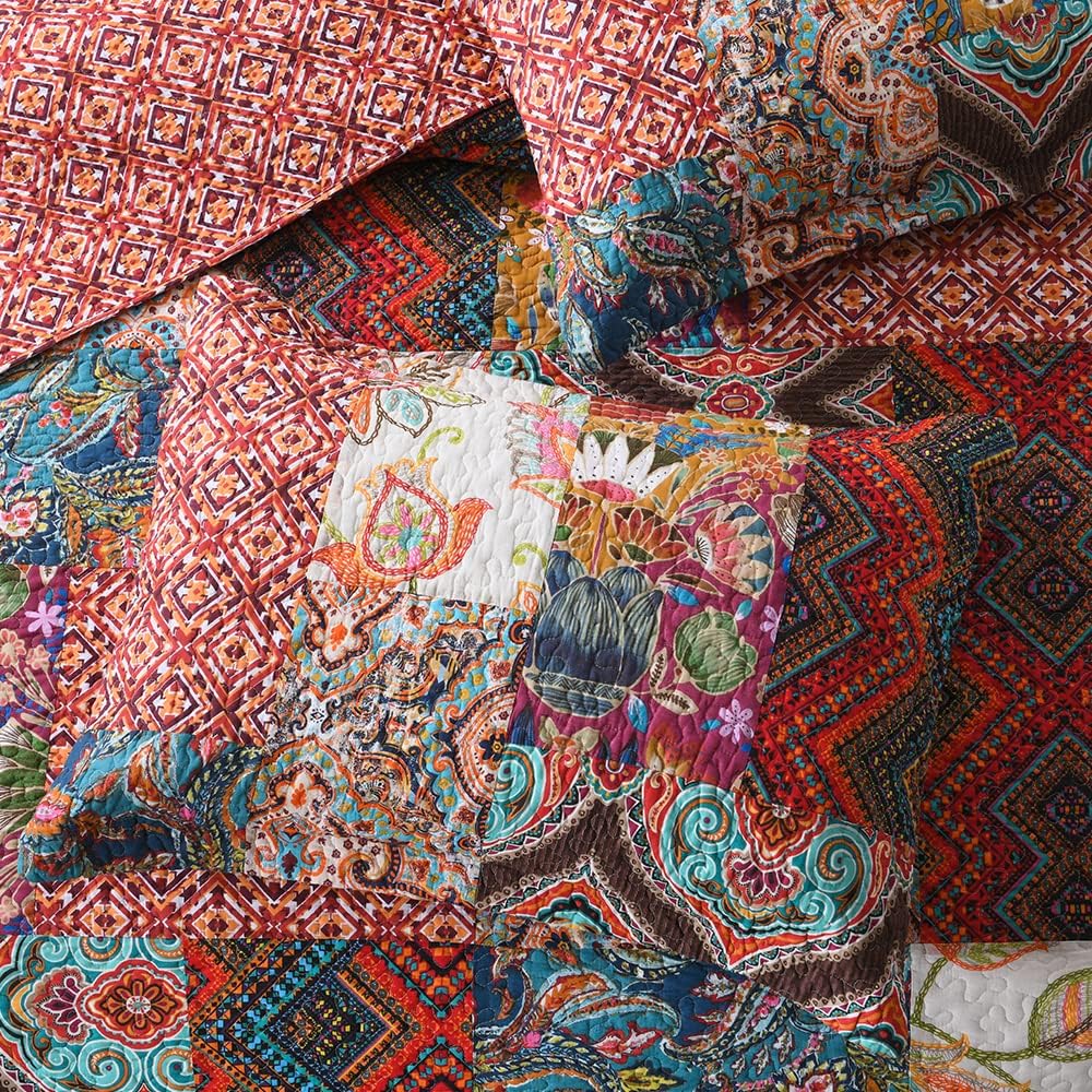 Autumn Dream Cotton Patchwork Quilt Set Queen Size