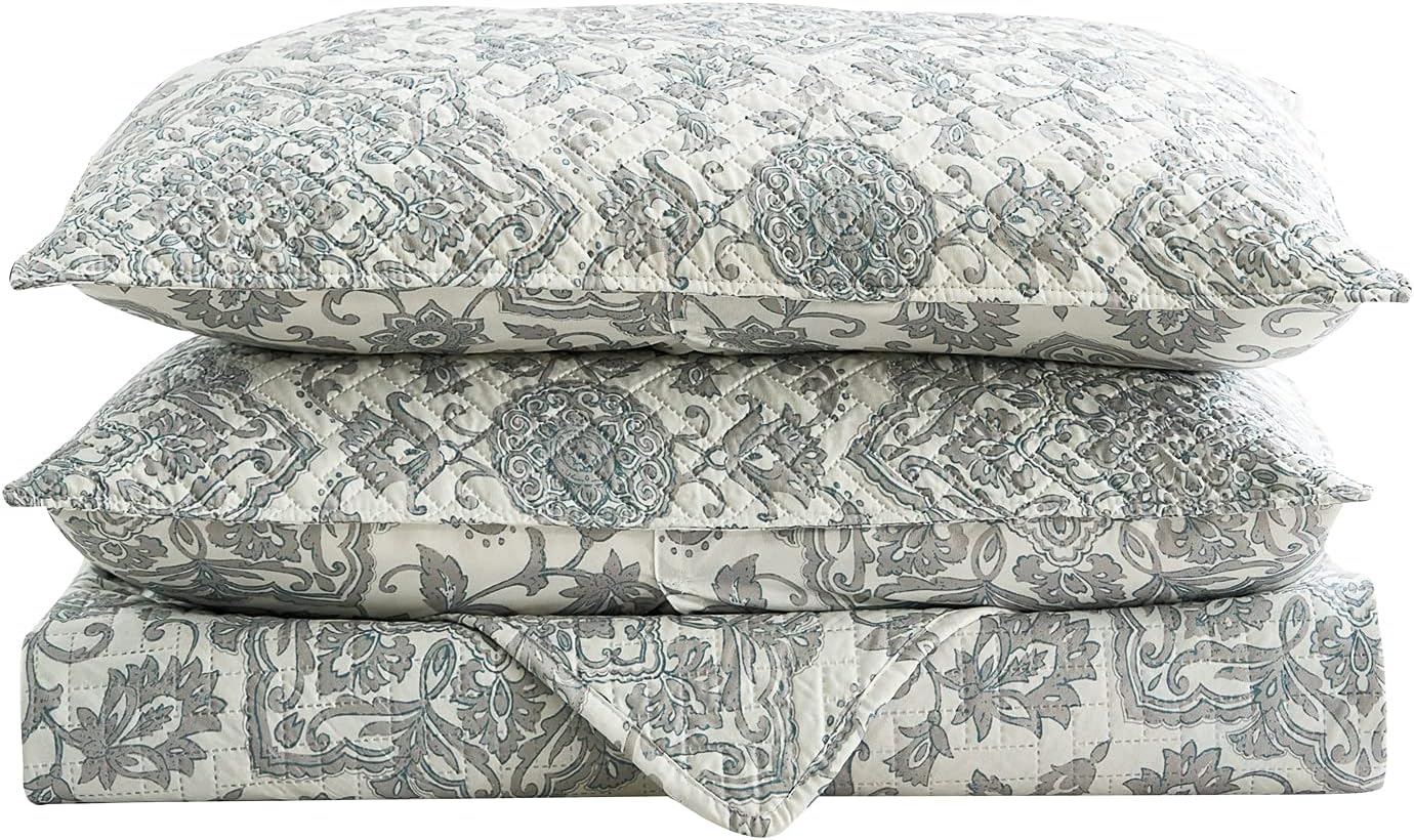 MERRY HOME Queen Quilt Set 3-Piece Reversible Bedding