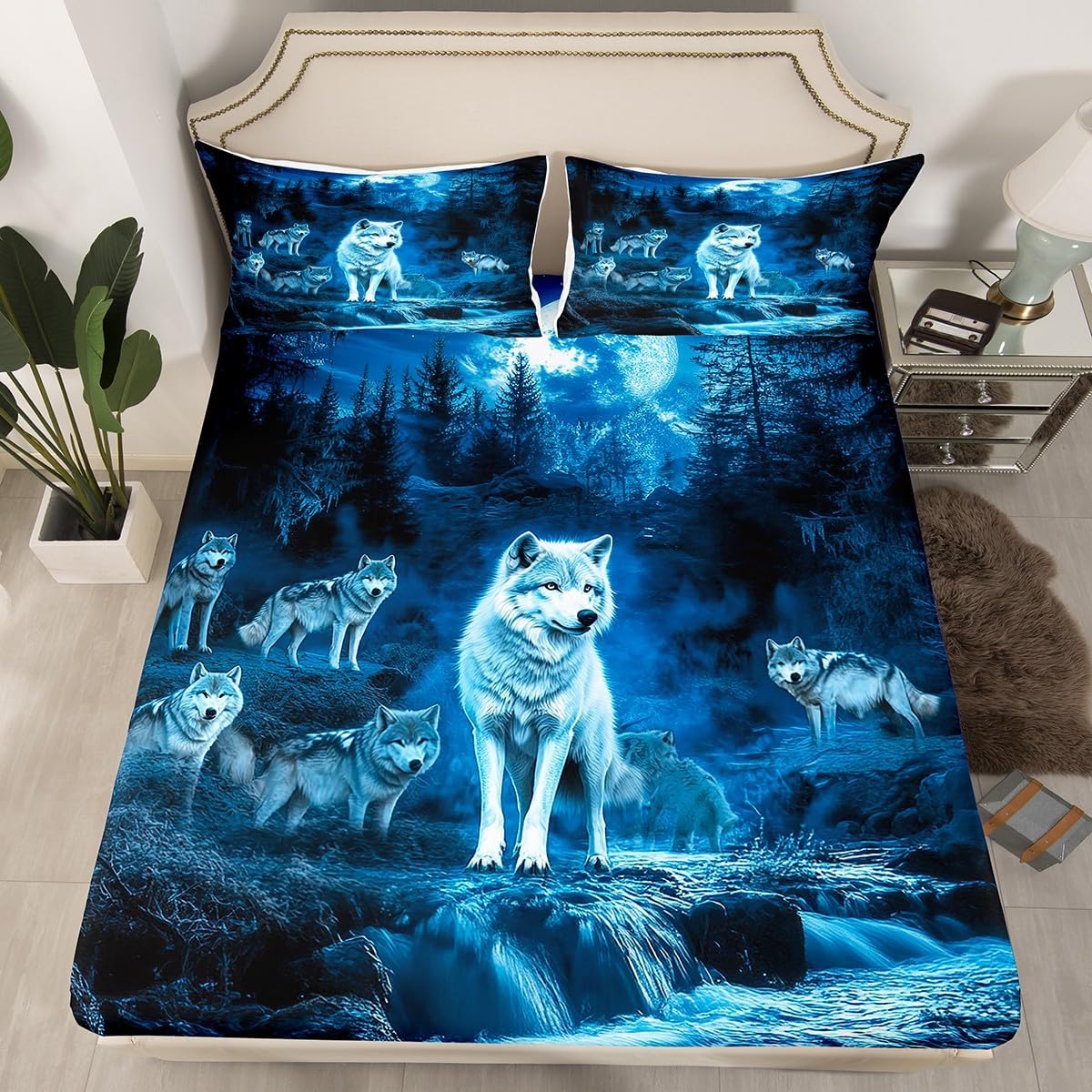 Erosebridal Wolf Bedding Set King Size for Kids