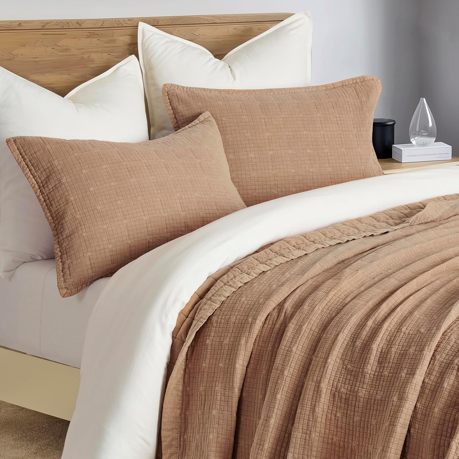 Evergracehome Stonewashed Cotton Quilt Set Full Queen