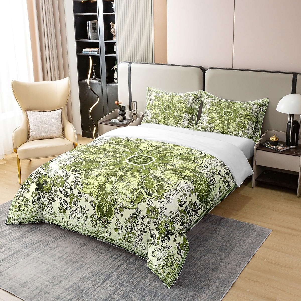 Erosebridal Ethnic Floral Queen Duvet Cover Set