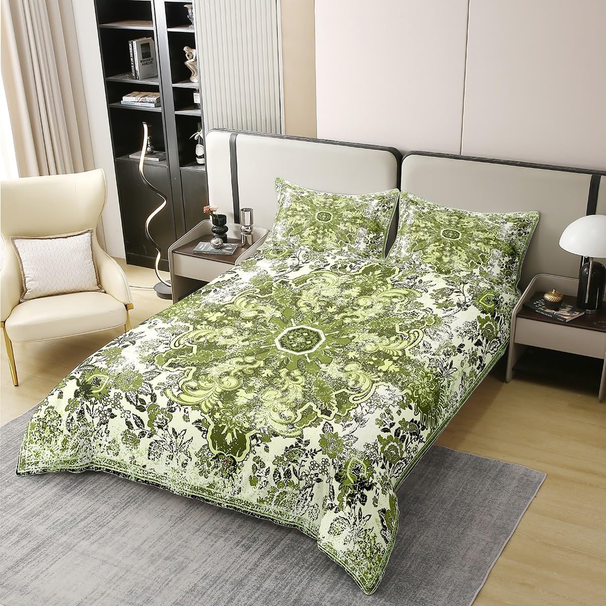 Erosebridal Ethnic Floral Queen Duvet Cover Set