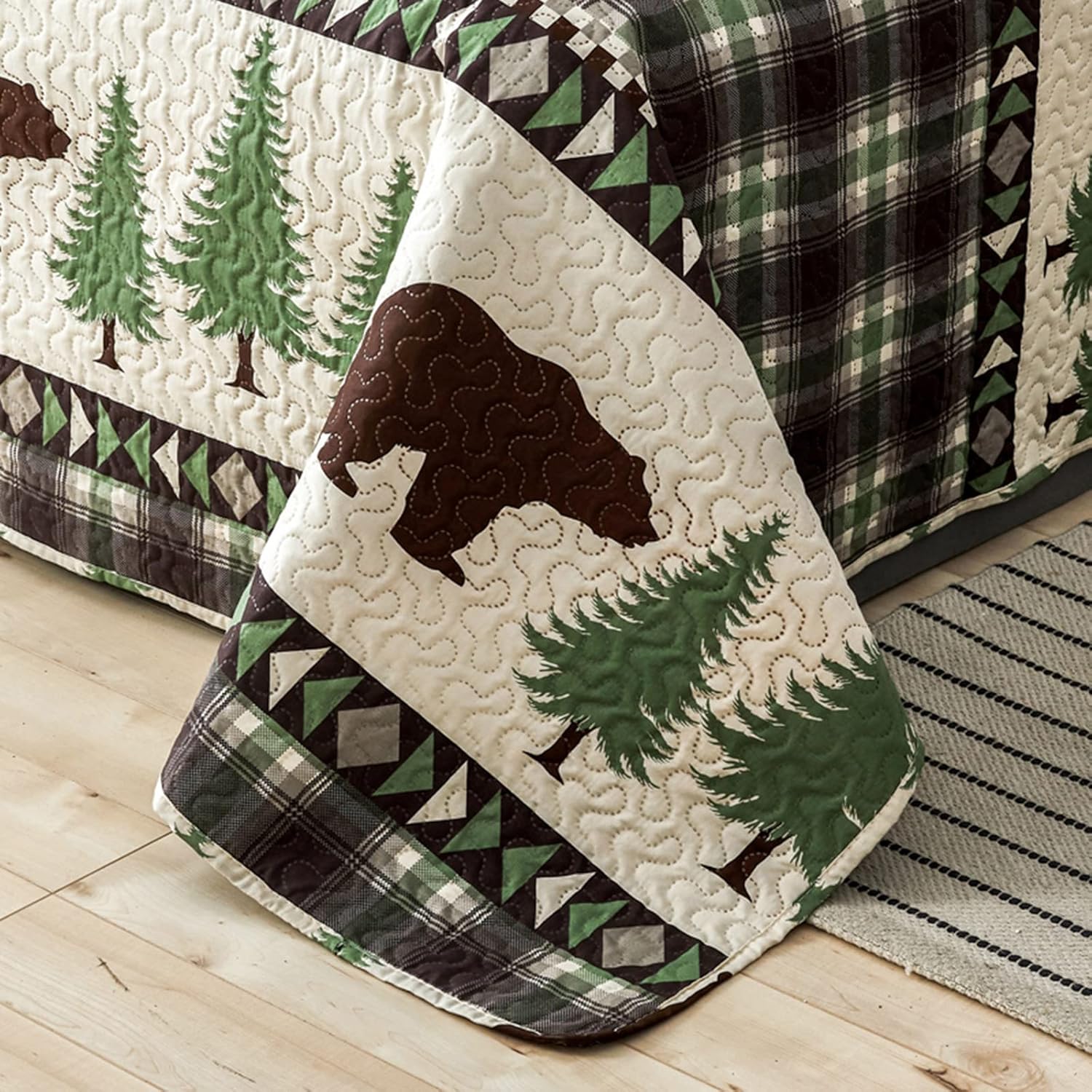 CHESITY Queen Size 3Pcs Quilt Set Farmhouse Decor