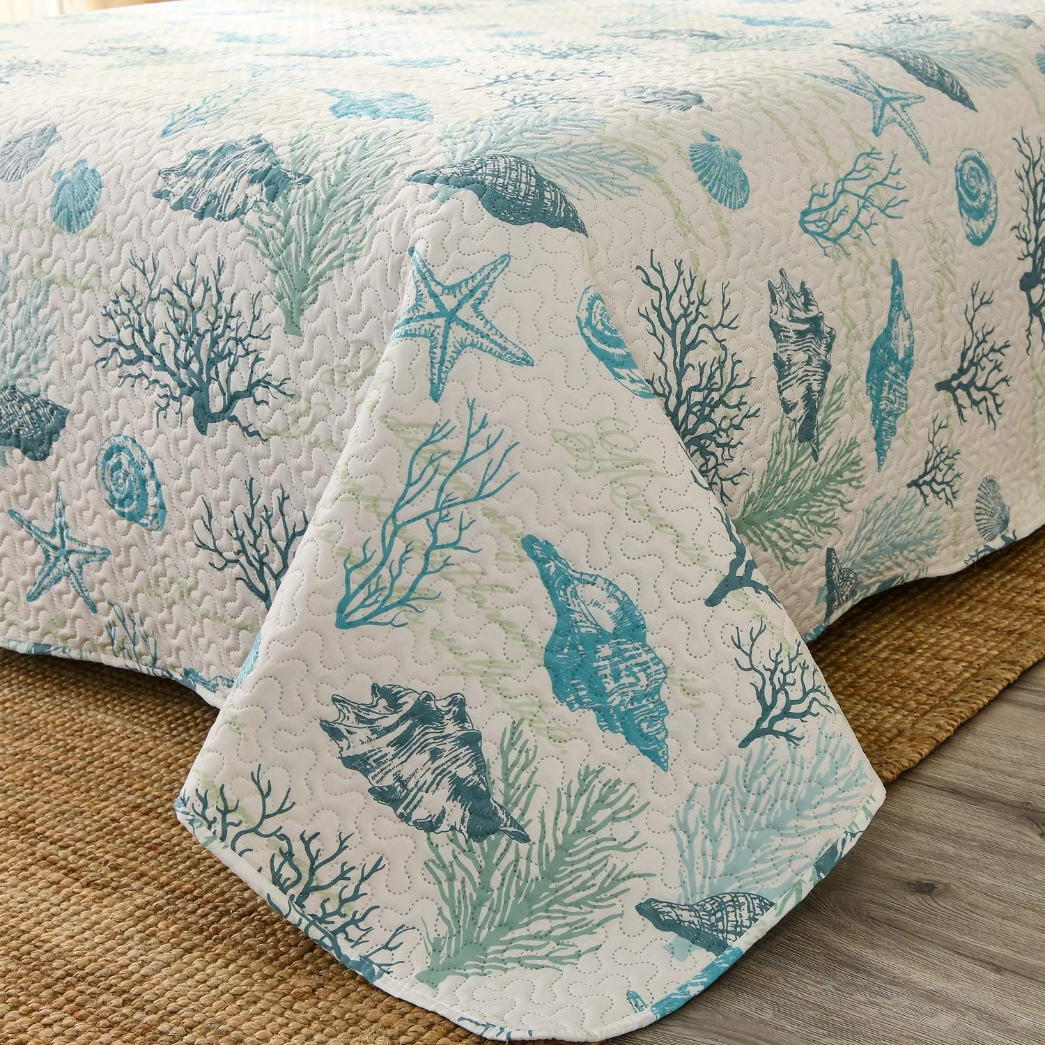 Hailea Ocean Theme Quilt Set Twin Size Reversible