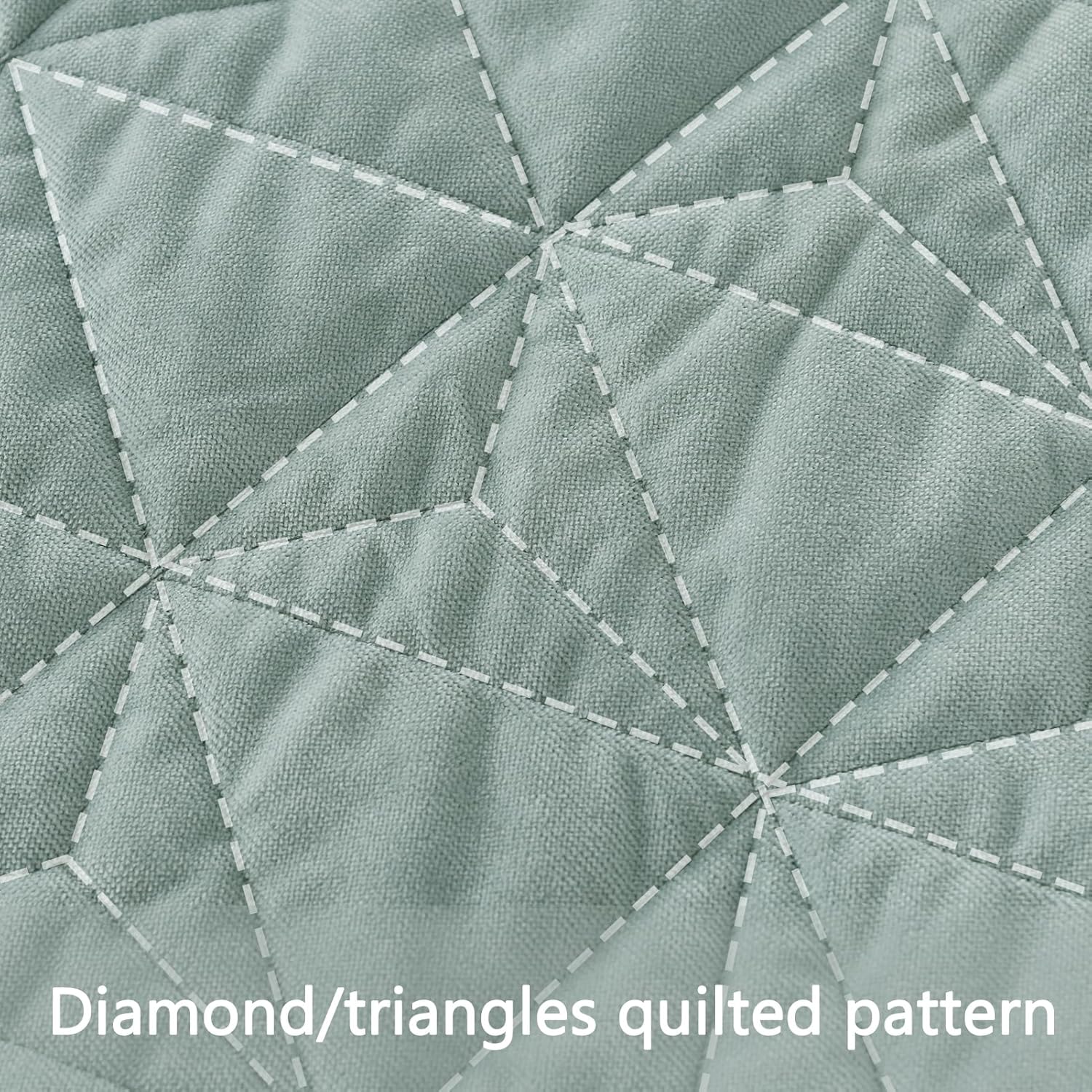 KASENTEX Velvet Oversized Cal King Quilt Set Mint Green