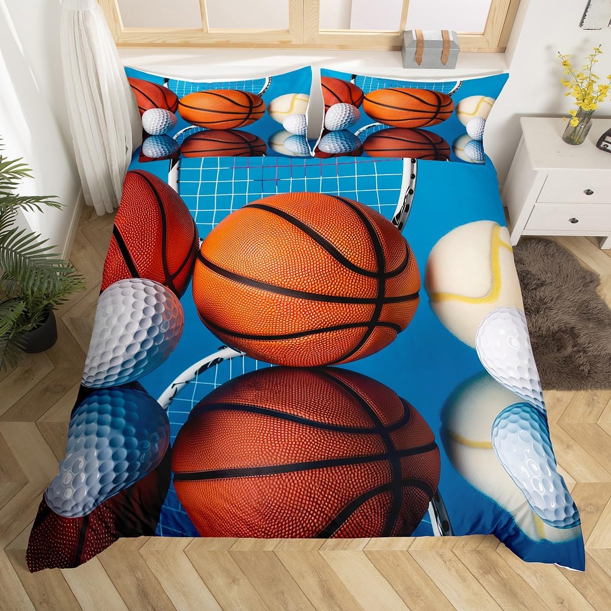 Erosebridal Boys Basketball Duvet Cover Set