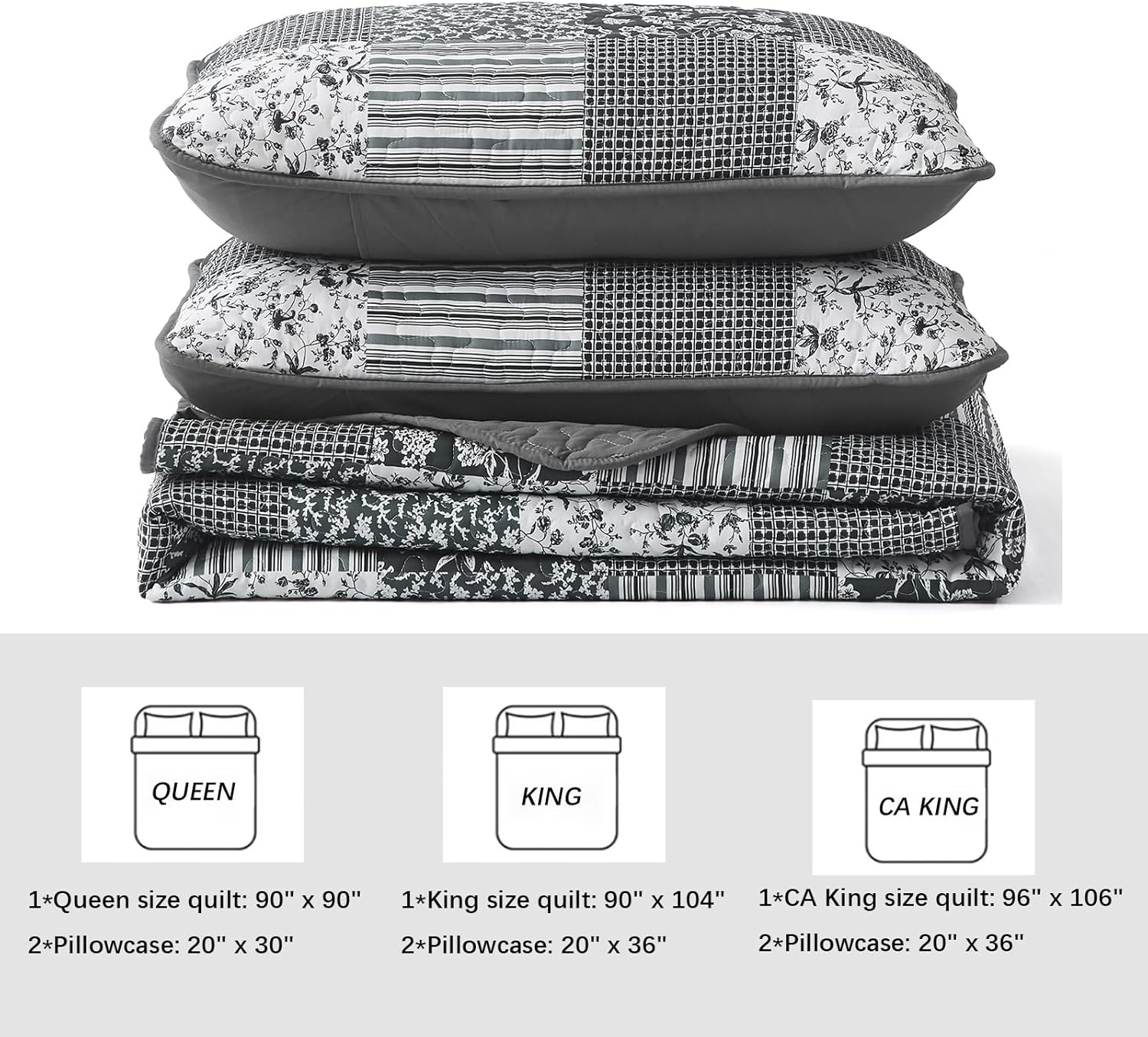 Mybedsoul Plaid Patchwork Quilt Set California King