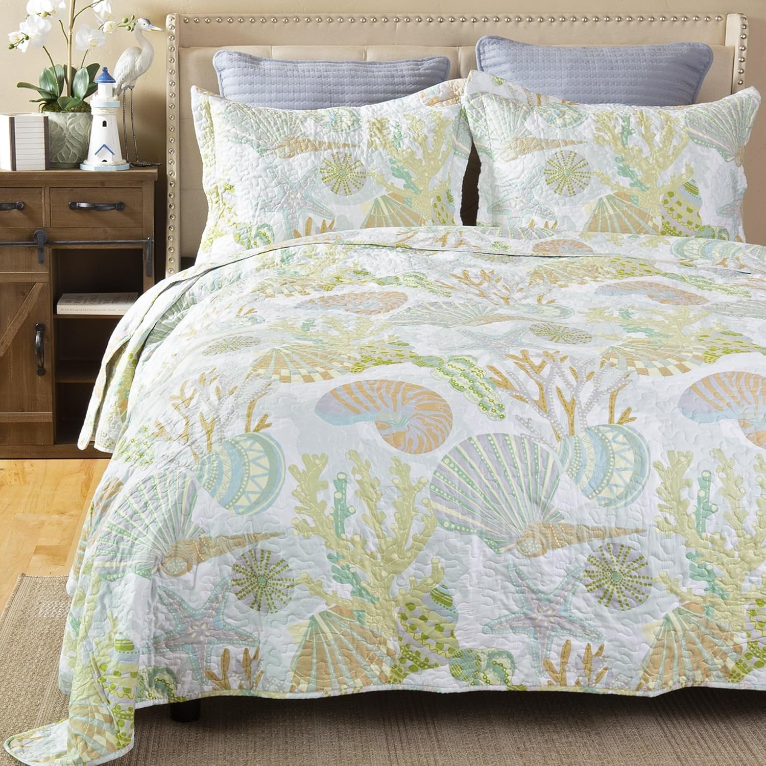 CARSTENS Coastal Beach Quilt Set Twin 2-Piece