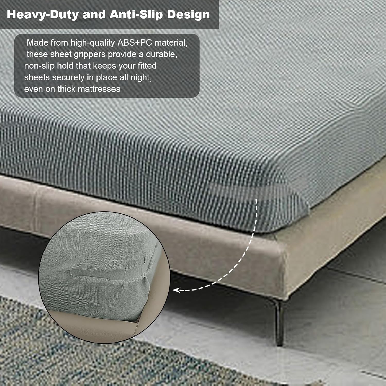 Sheet Lock for Fitted Sheets 4PCS Slumber Lock Holders