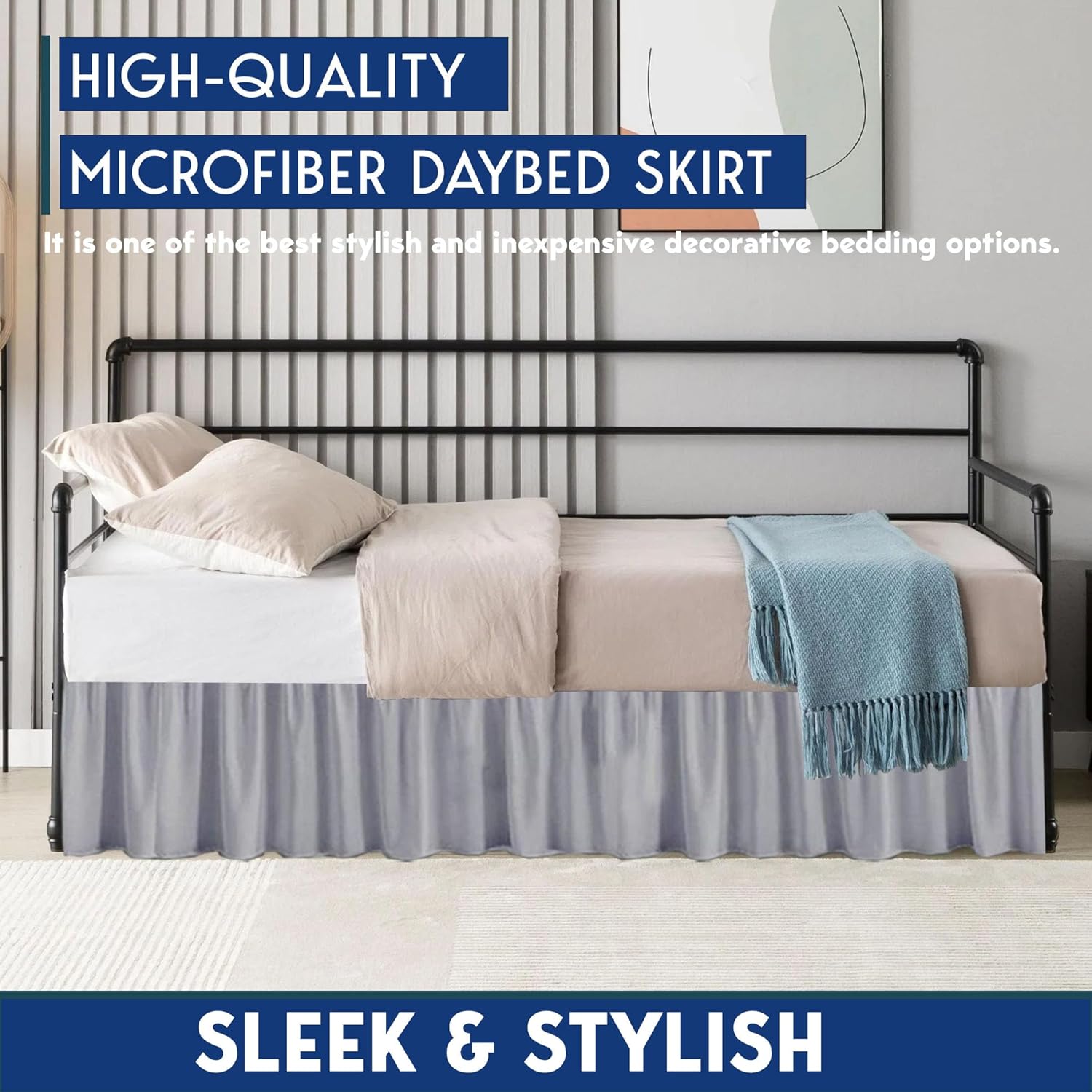 Ruffled Daybed Skirt with Split Corners Twin Size