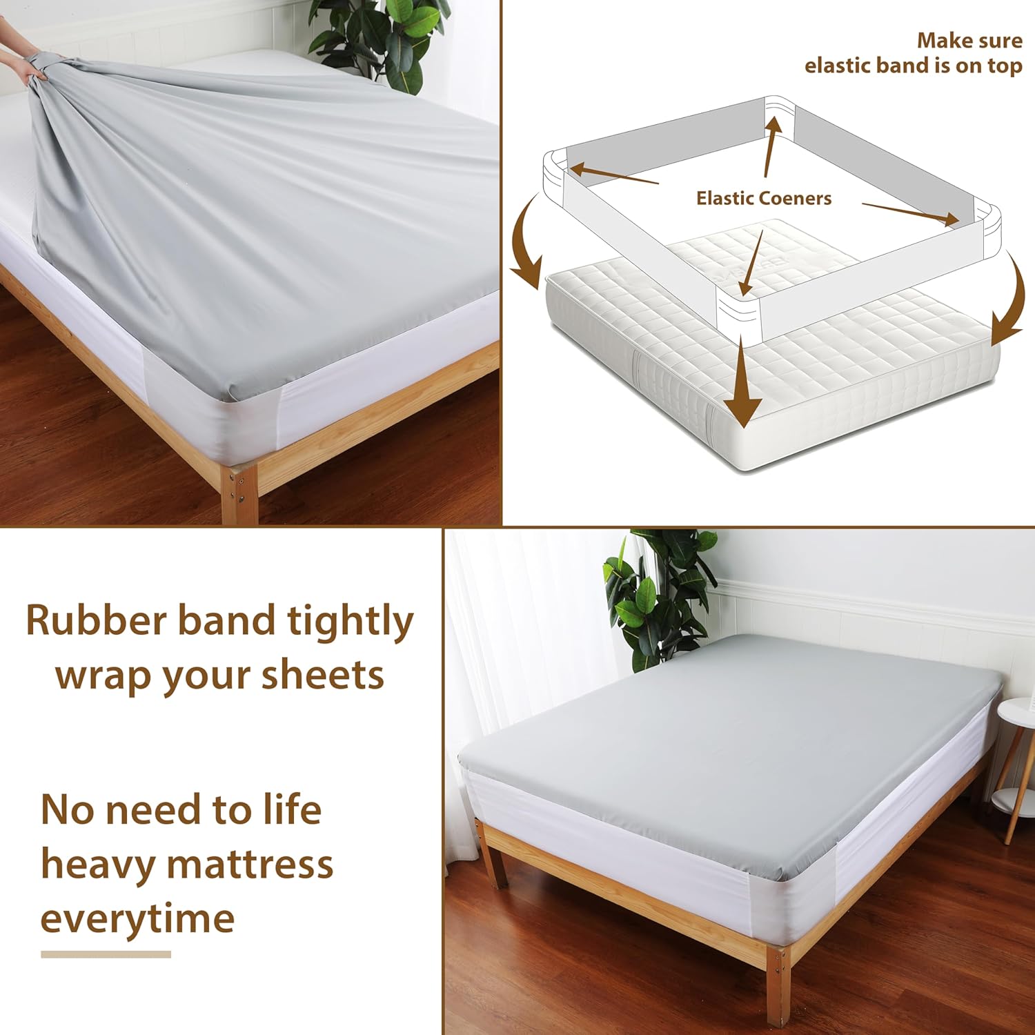 ALLFULL Fitted Sheet Straps for Full Mattress