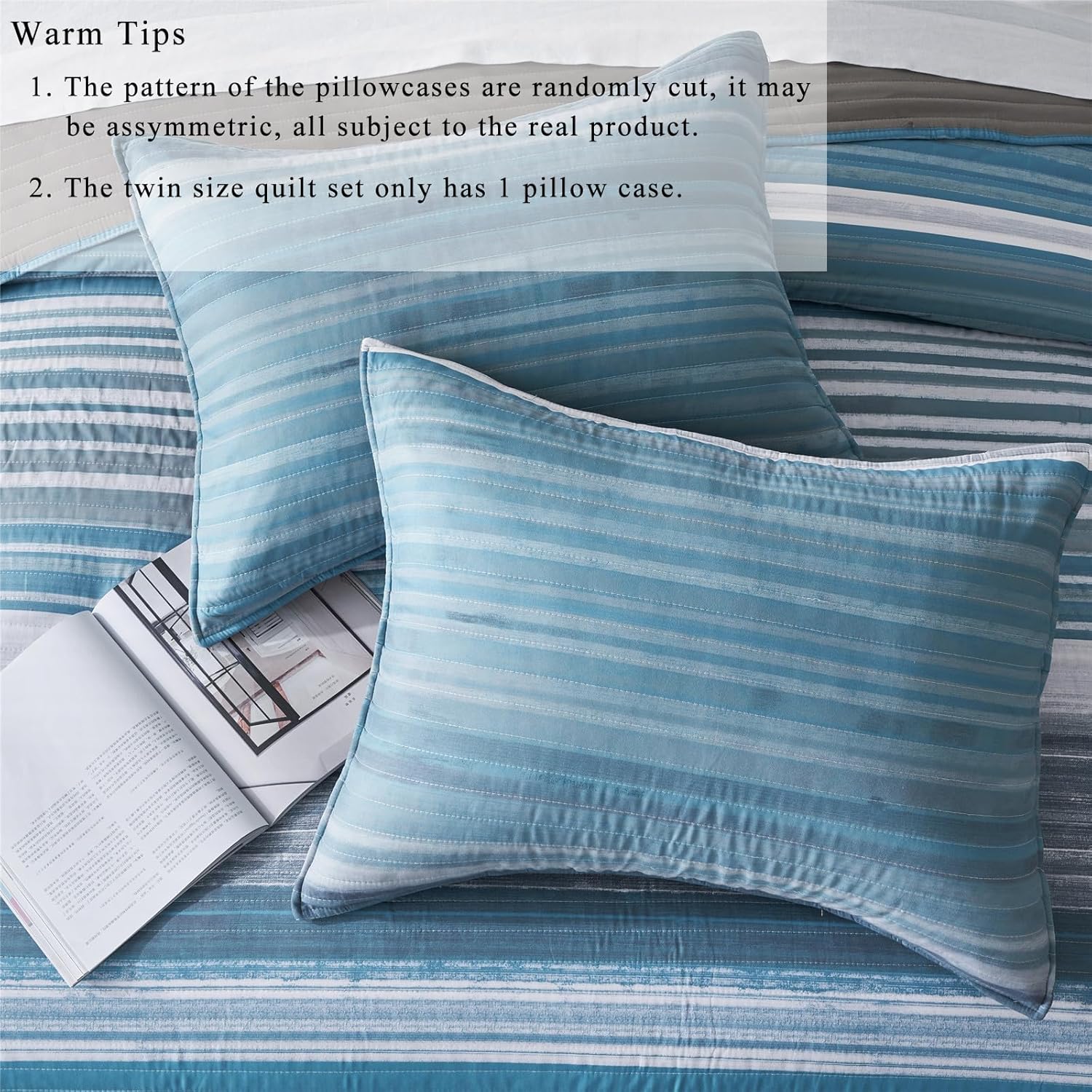 KAKIJUMN Twin Quilt Set with Pillow Sham