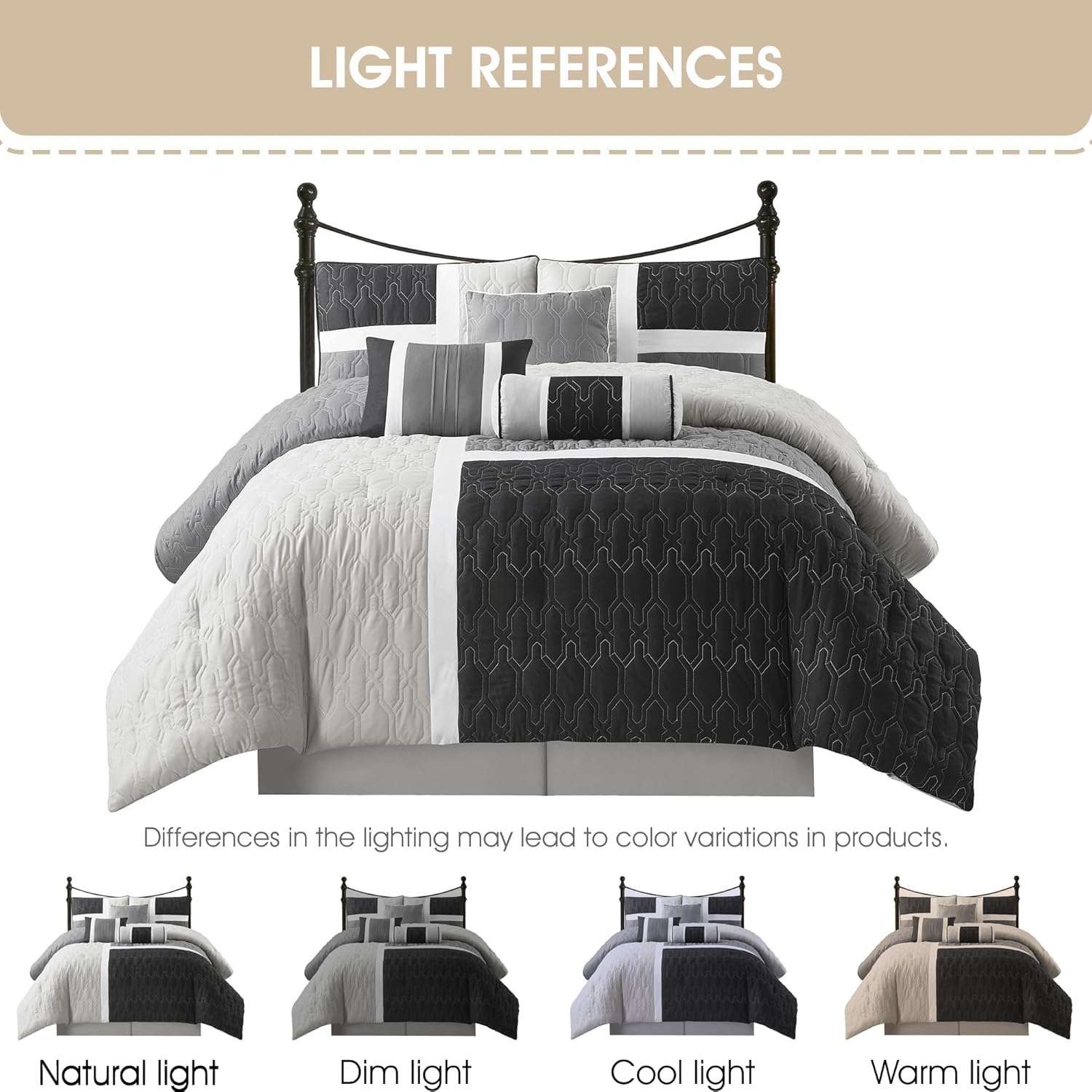 Stratford Park Black and Grey California King Comforter Set