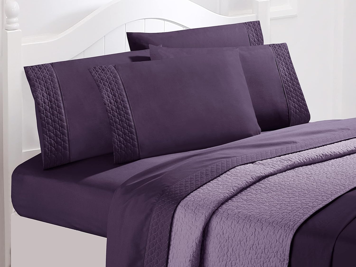 Elegant Comfort 4-Piece Microfiber Sheet Set with Quilted Design