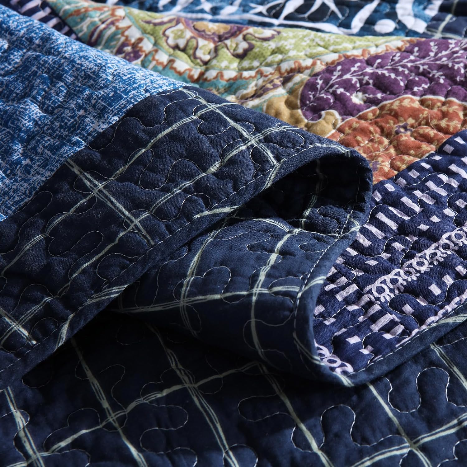 mixinni Cotton Floral Reversible Quilt Set King Size