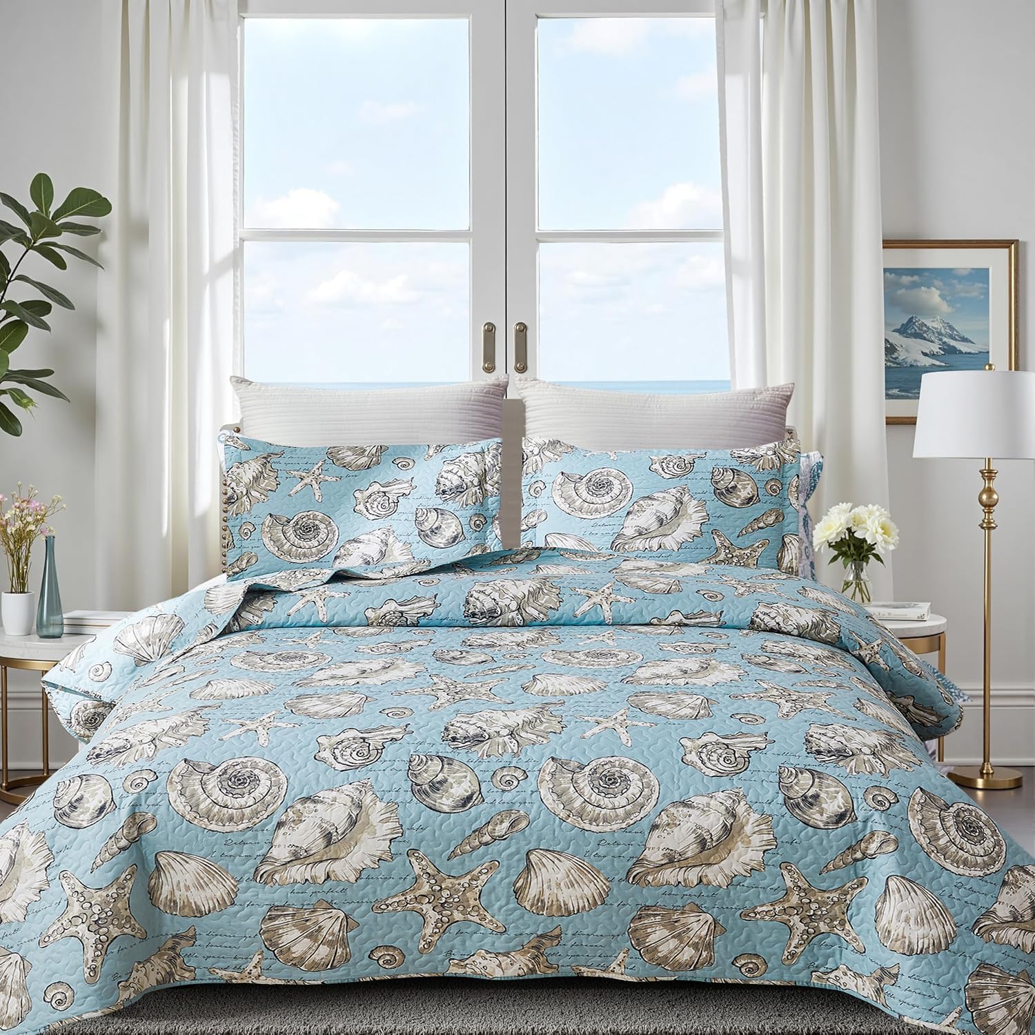 Ycosy Ocean Themed Quilt Set King Size