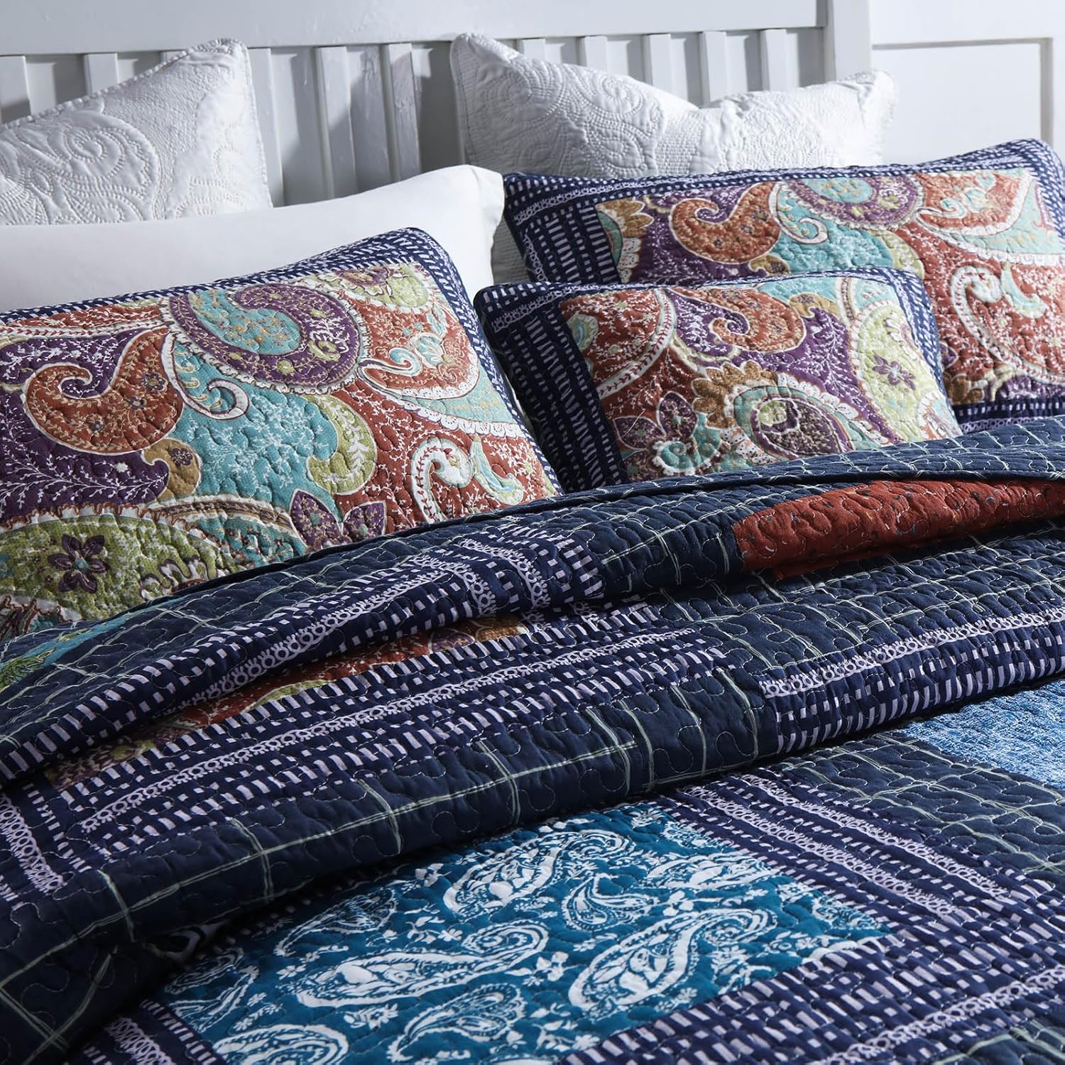 mixinni Cotton Floral Reversible Quilt Set King Size