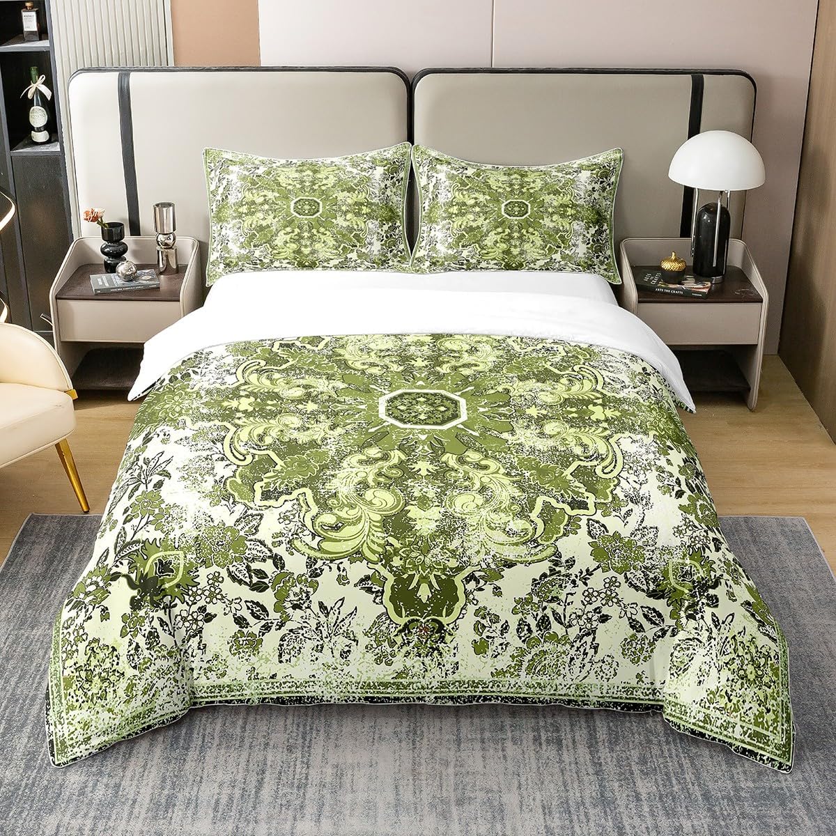 Erosebridal Ethnic Floral Queen Duvet Cover Set