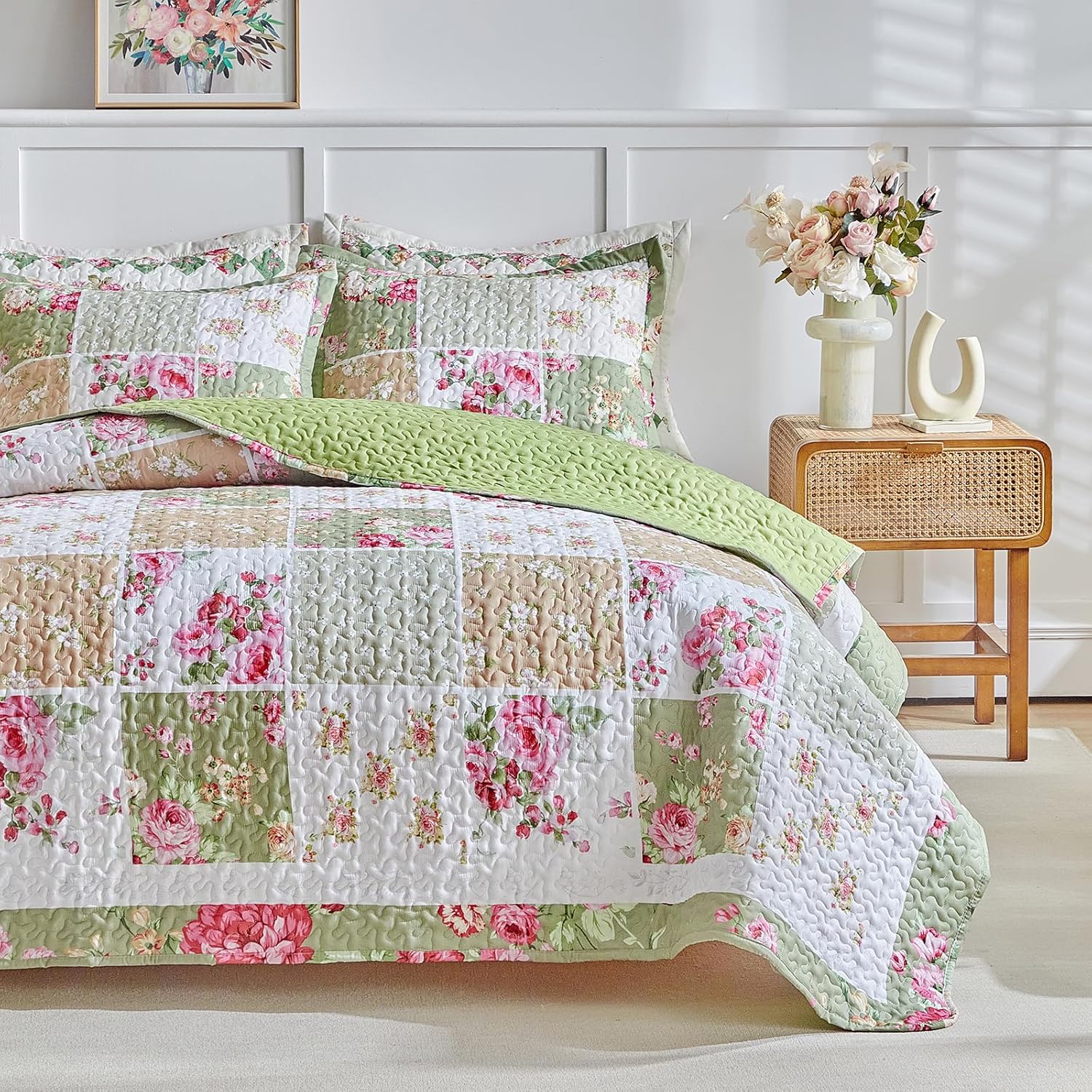 Patchwork Quilt Set King Size 3 Pieces