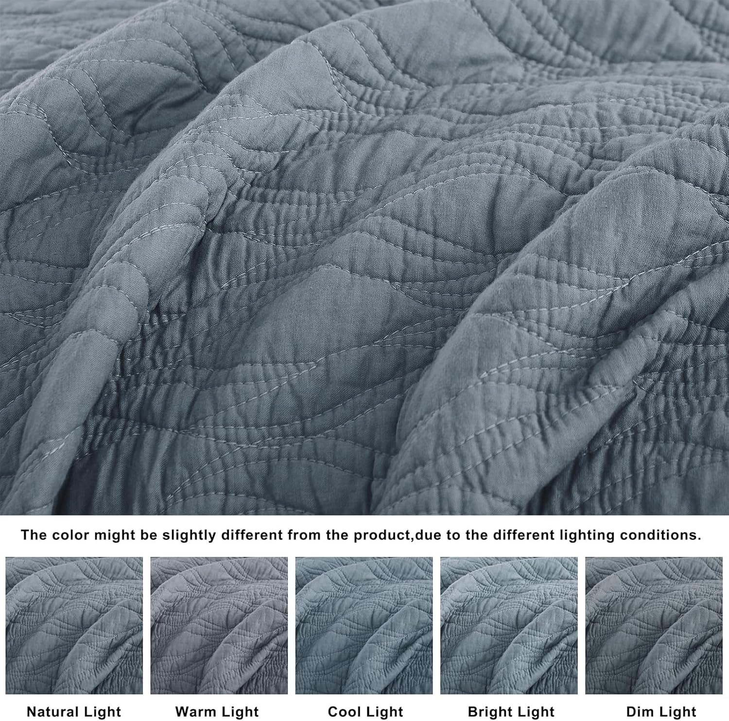 Palassio Blue Cotton Quilt Twin Set with Pillow Sham