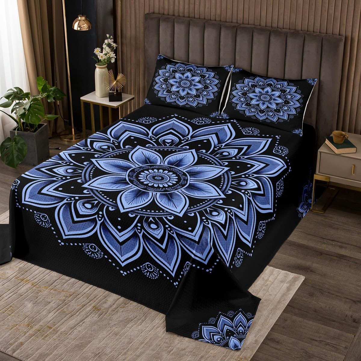 Erosebridal Mandala King Coverlet Set for Kids Adults
