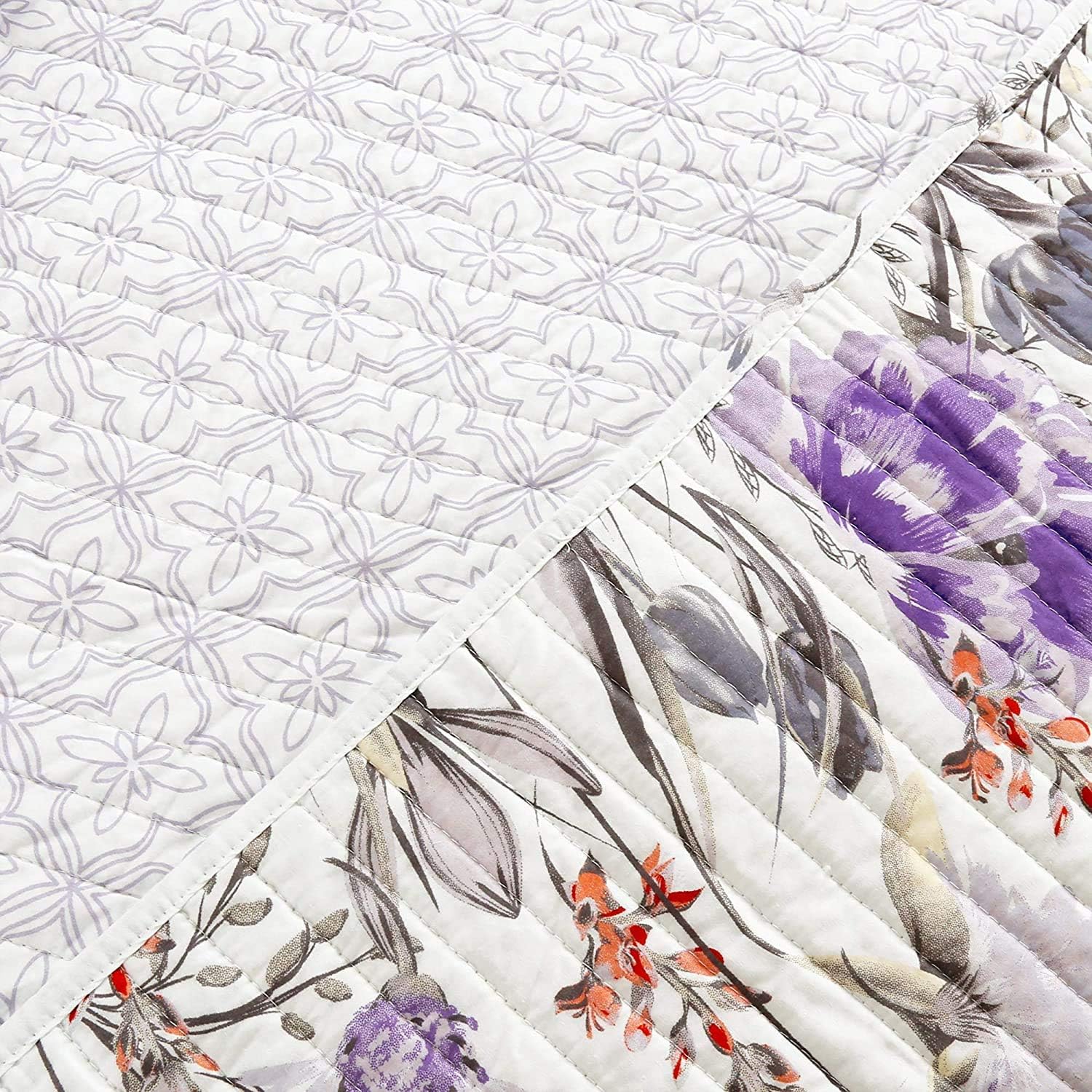 Lush Decor Adalia 3-Piece PurpleGray Quilt Set King
