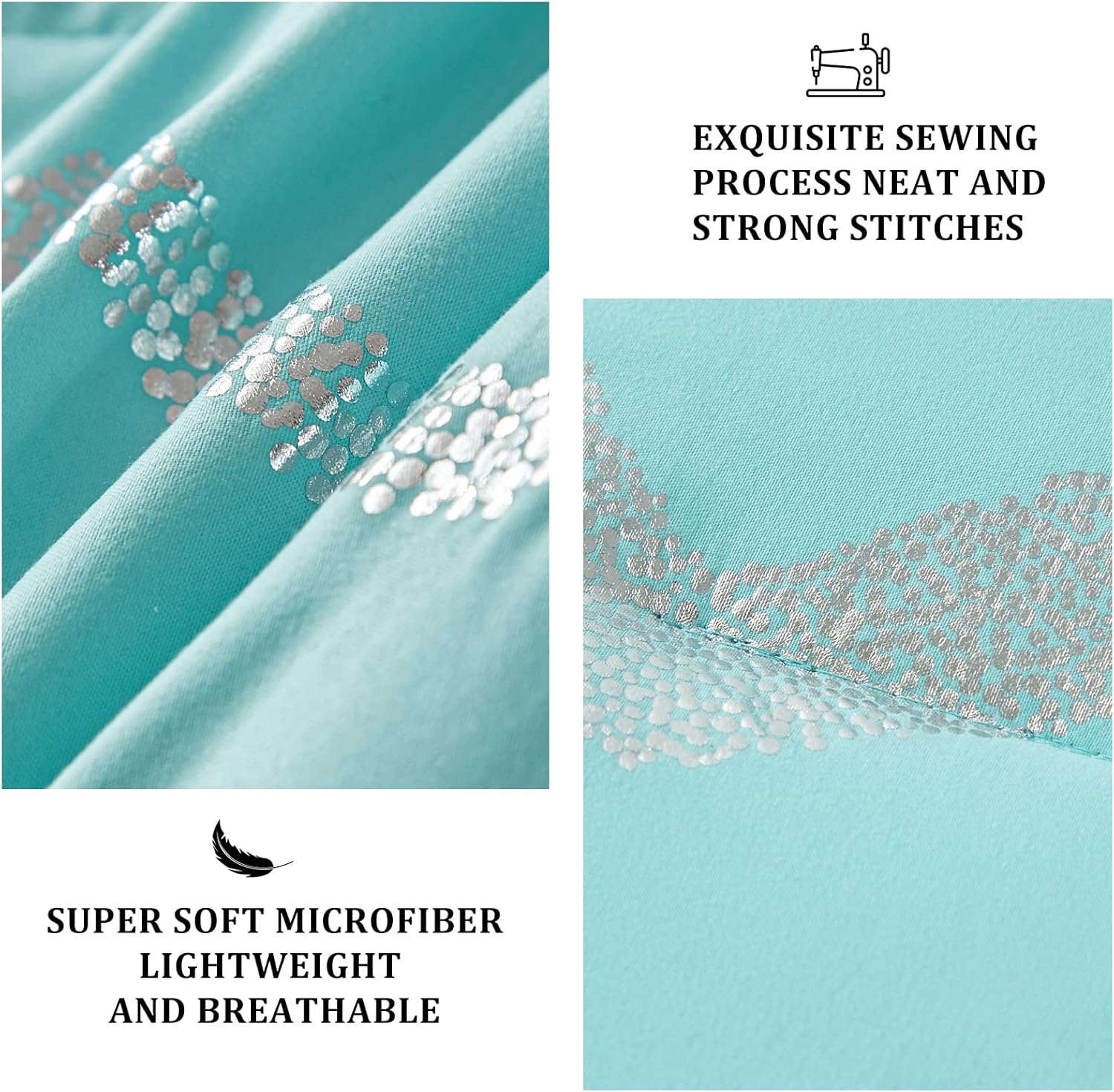 Menghomeus Aqua Comforter Set Queen Size