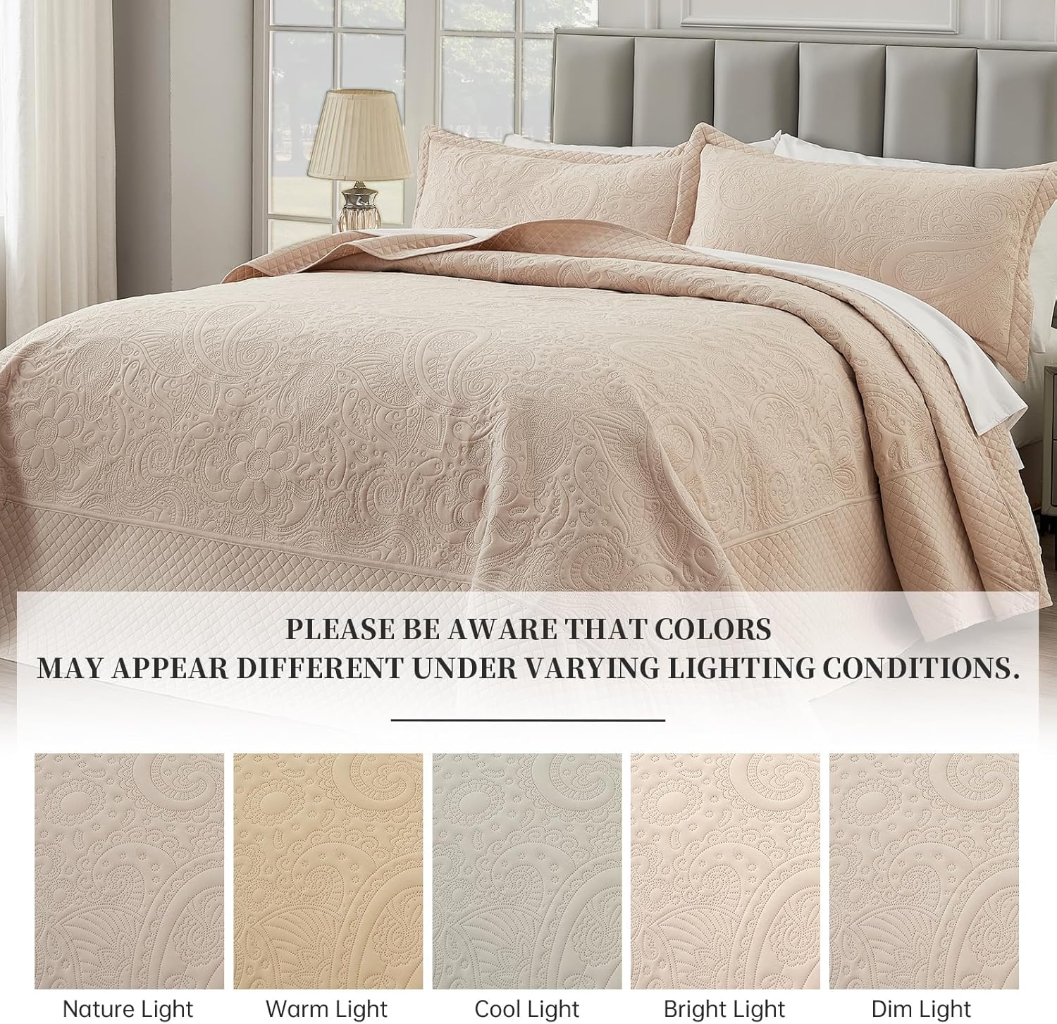 Alaskan King Bedspread Set 132x120 Inches Paisley Quilt