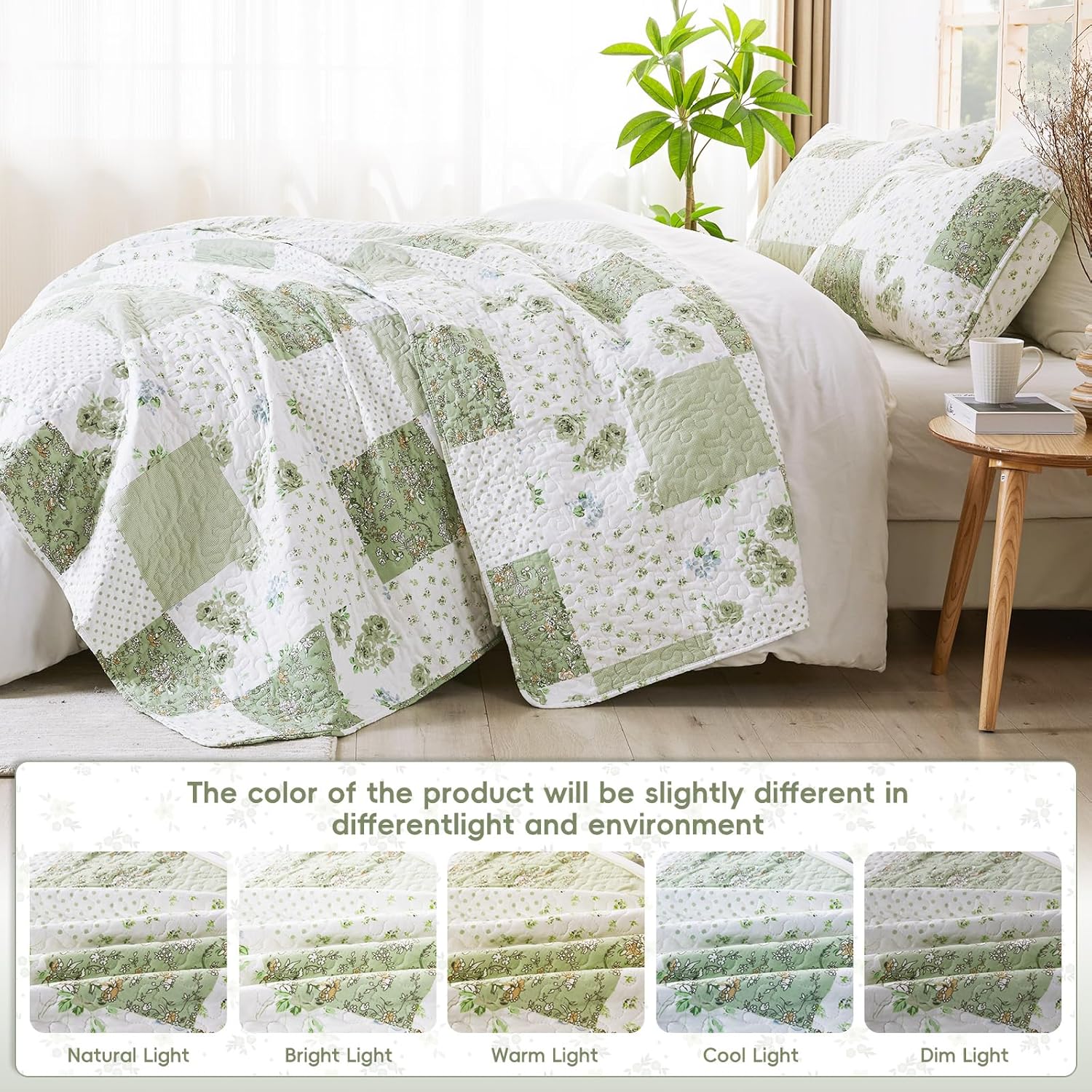 VIVILINEN Oversized King Size Reversible Quilt Set