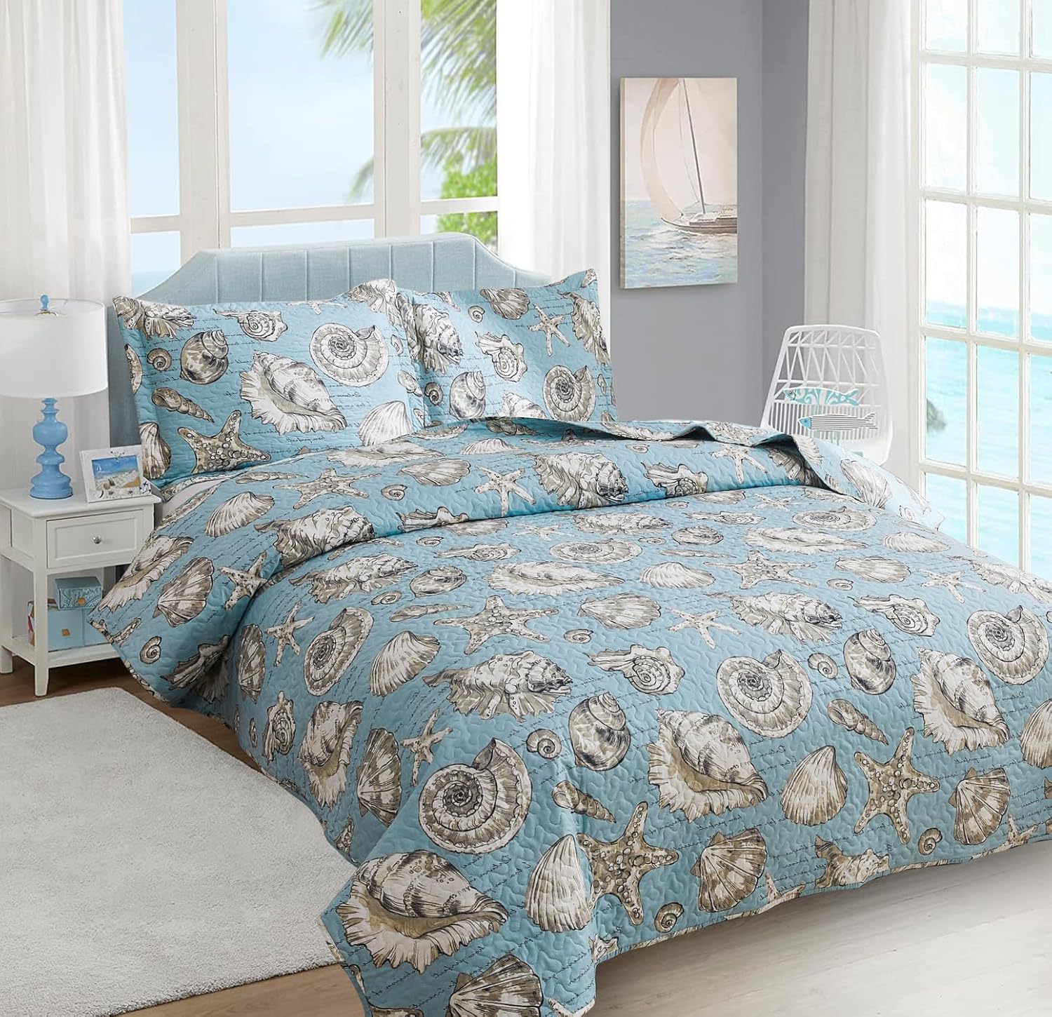 Ycosy Ocean Themed Quilt Set King Size
