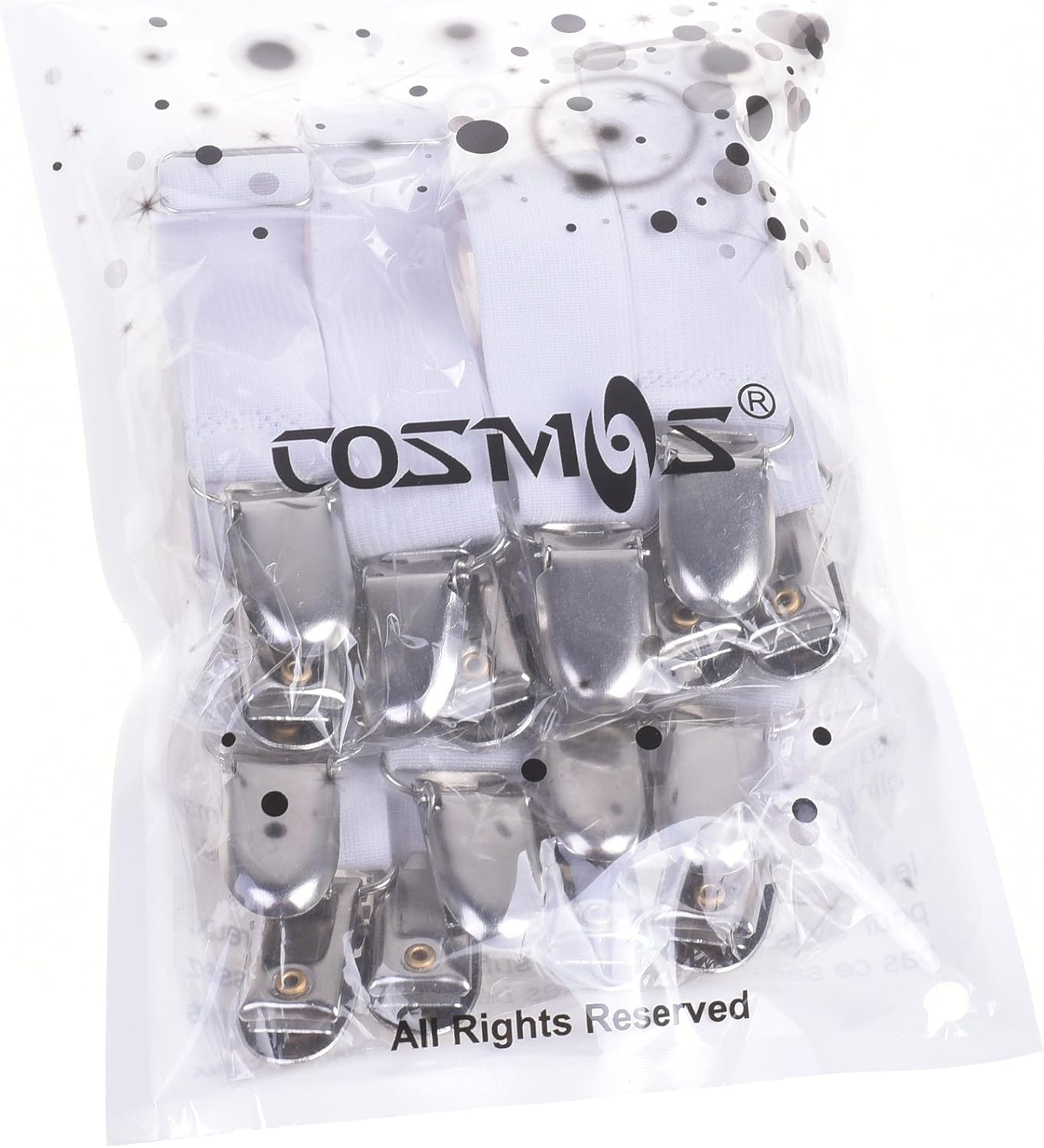 Cosmos Adjustable Sheet Fasteners Suspenders Pack of 8
