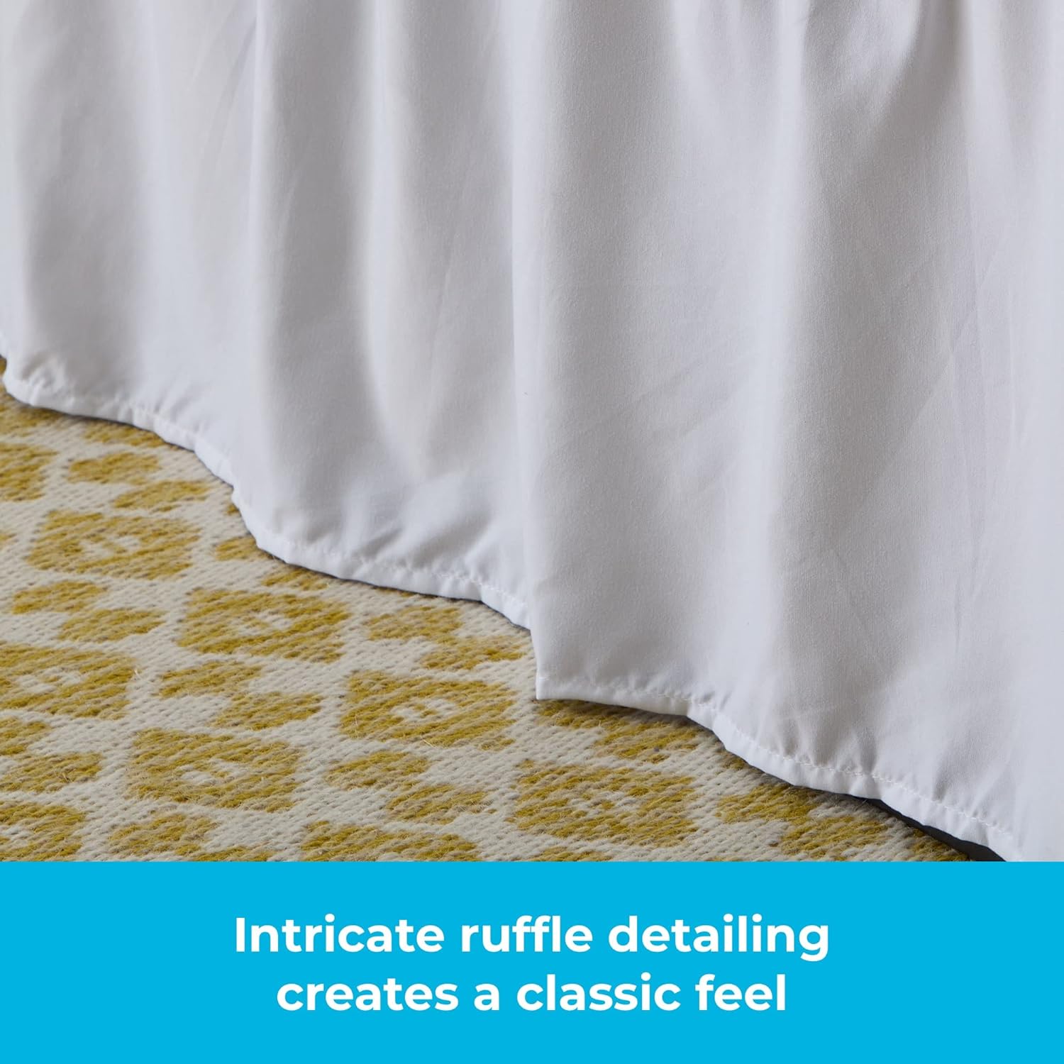 Linenspa 14 Inch Microfiber Ruffle Bed Skirt - Wrinkle Resistant