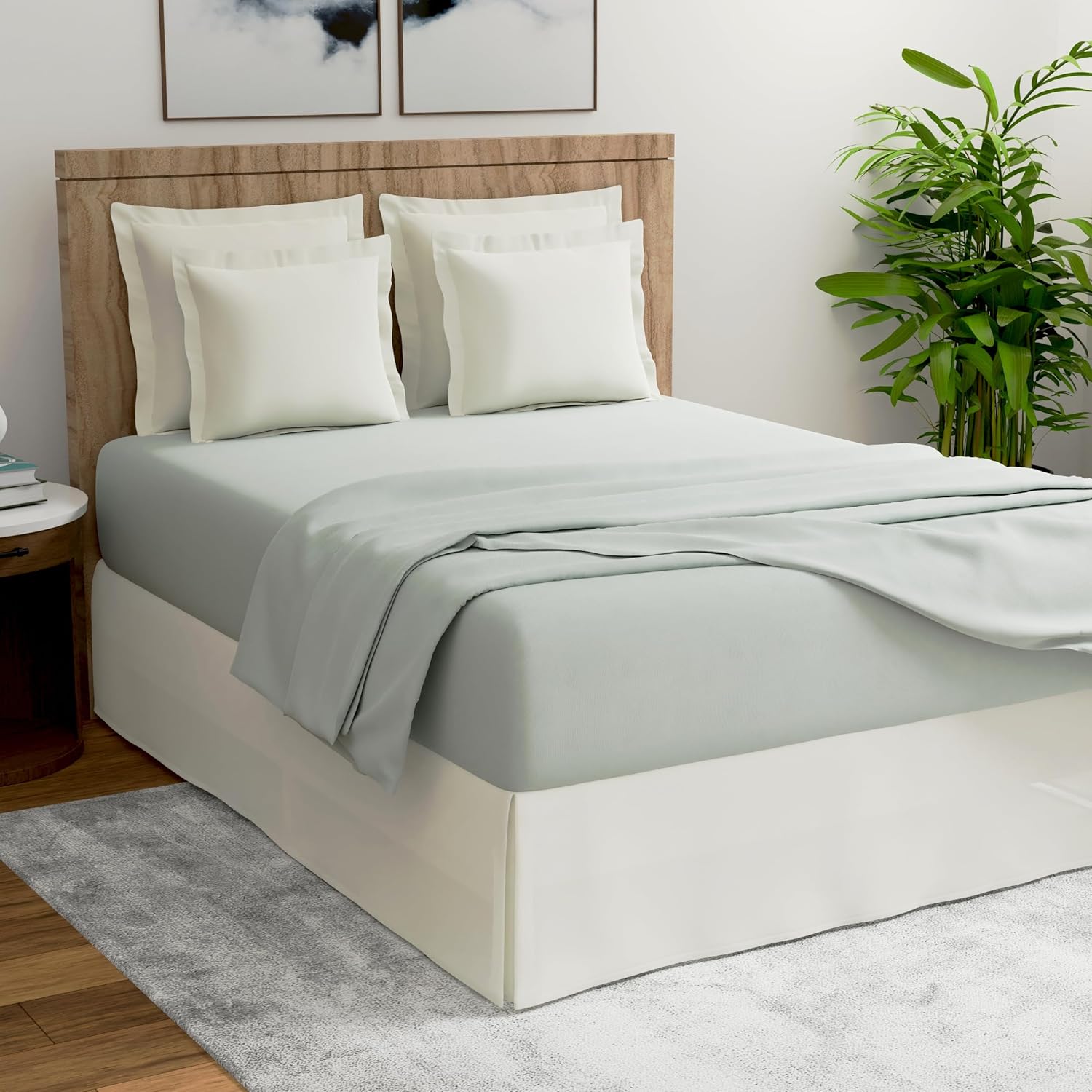 TODAYS HOME 14 Drop Bed Skirt Dust Ruffle Twin Ivory