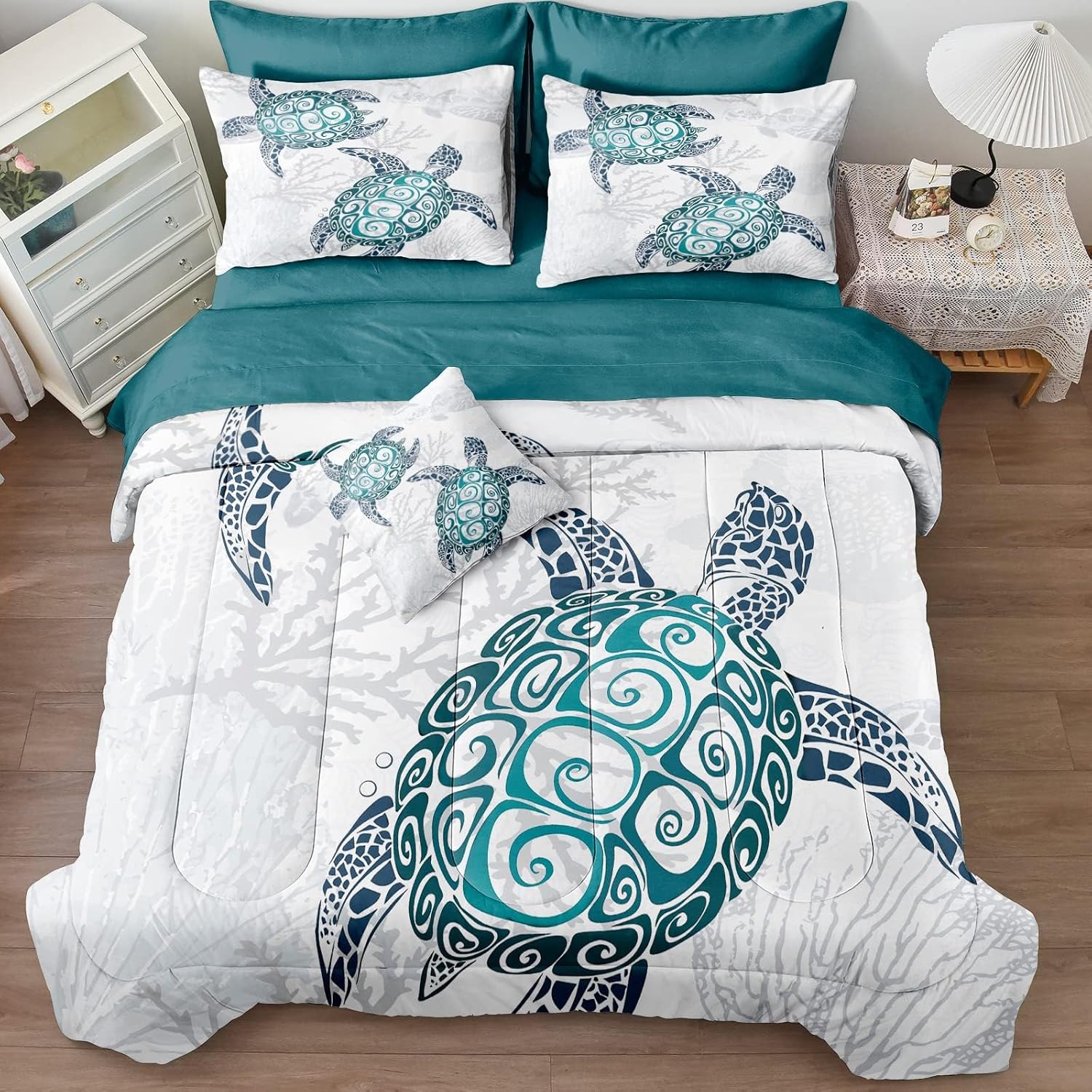 Bedbay Ocean Turtle Comforter Set 8Pcs King